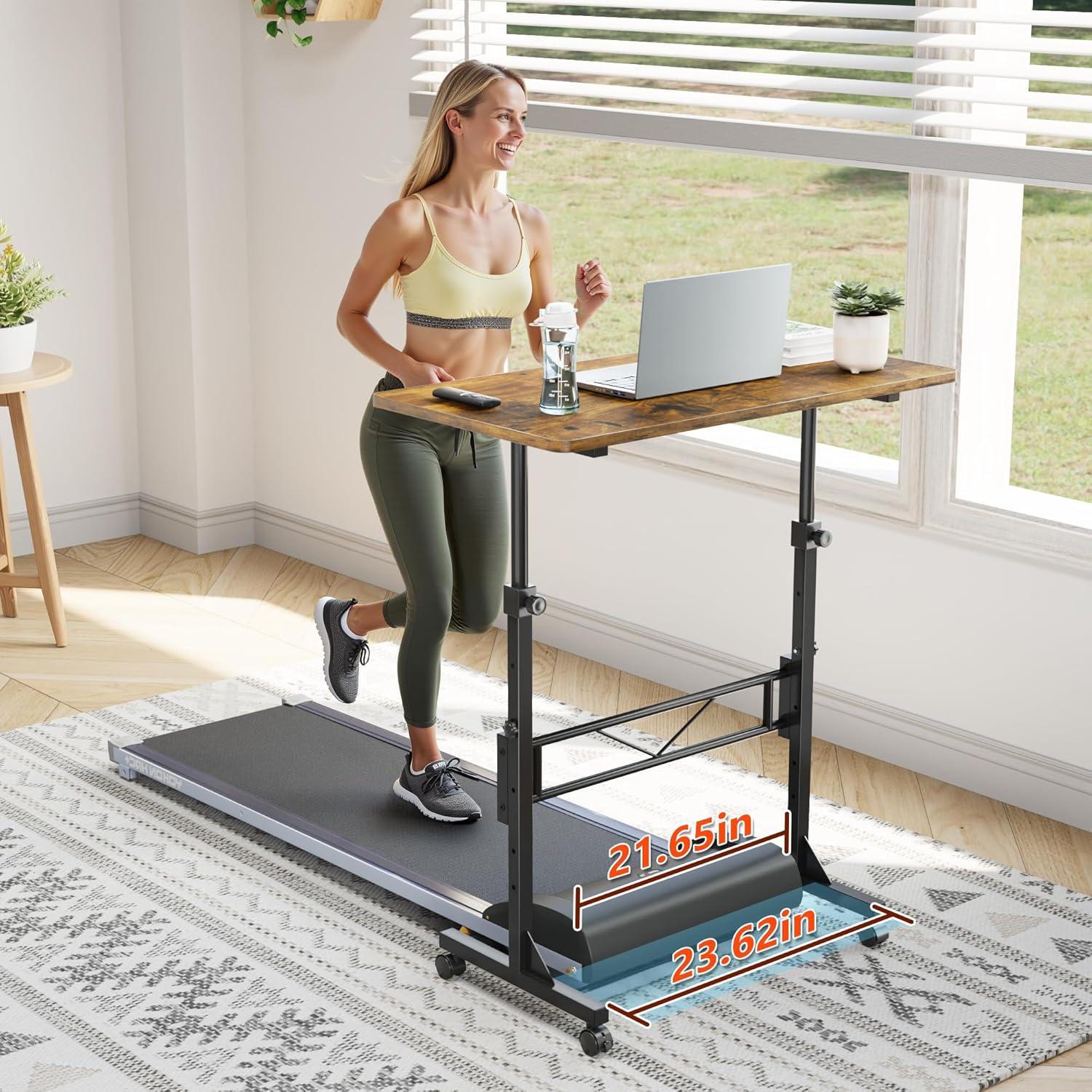 Escritorio de pie HOMIDEC ajustable 73.7-110 cm rústico