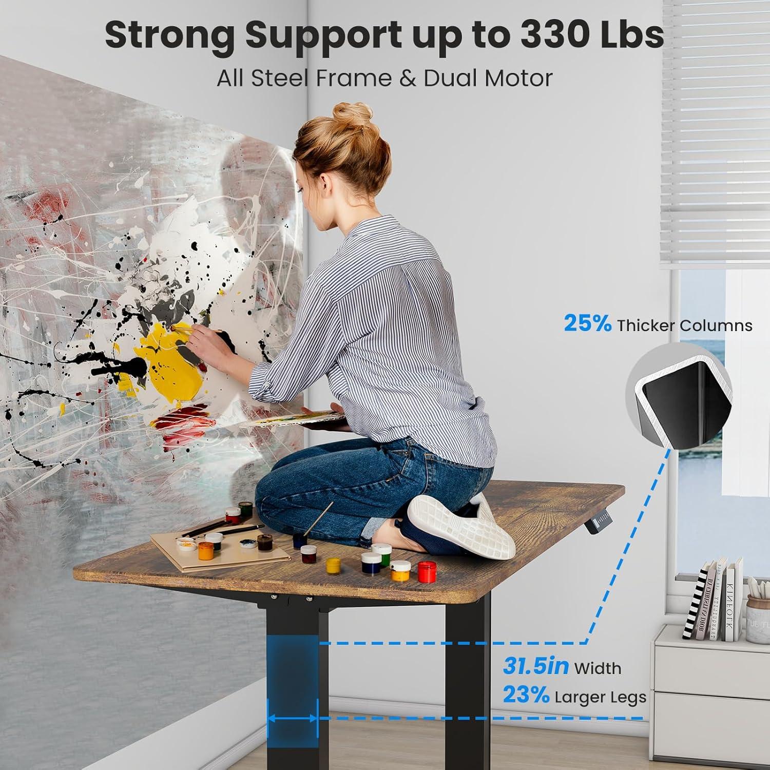 Marco de Escritorio Eléctrico Ajustable ESpefy Doble Motor Negro