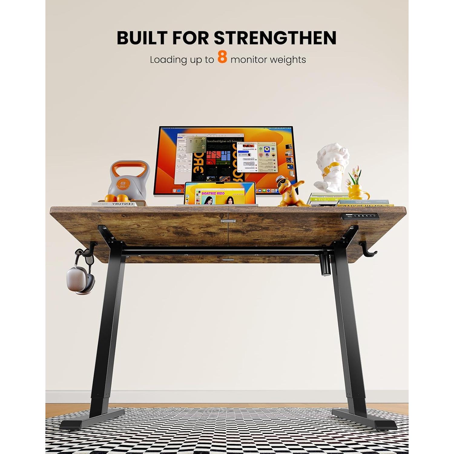 Escritorio Eléctrico Ajustable ErGear EGESD110V 121.9x60.9cm Marrón