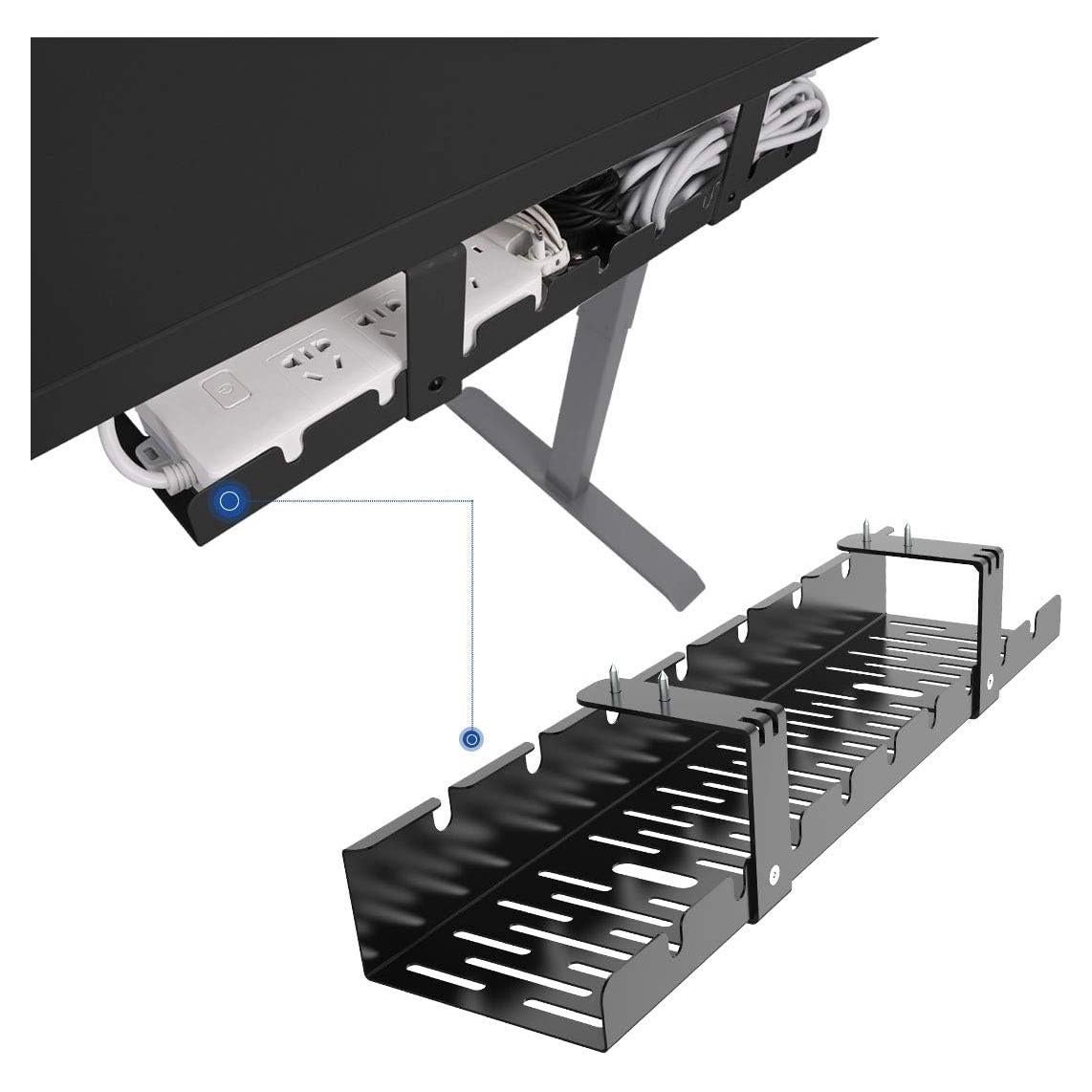 Bandeja de Gestión de Cables FLEXISPOT Negro 51.1x13.3cm