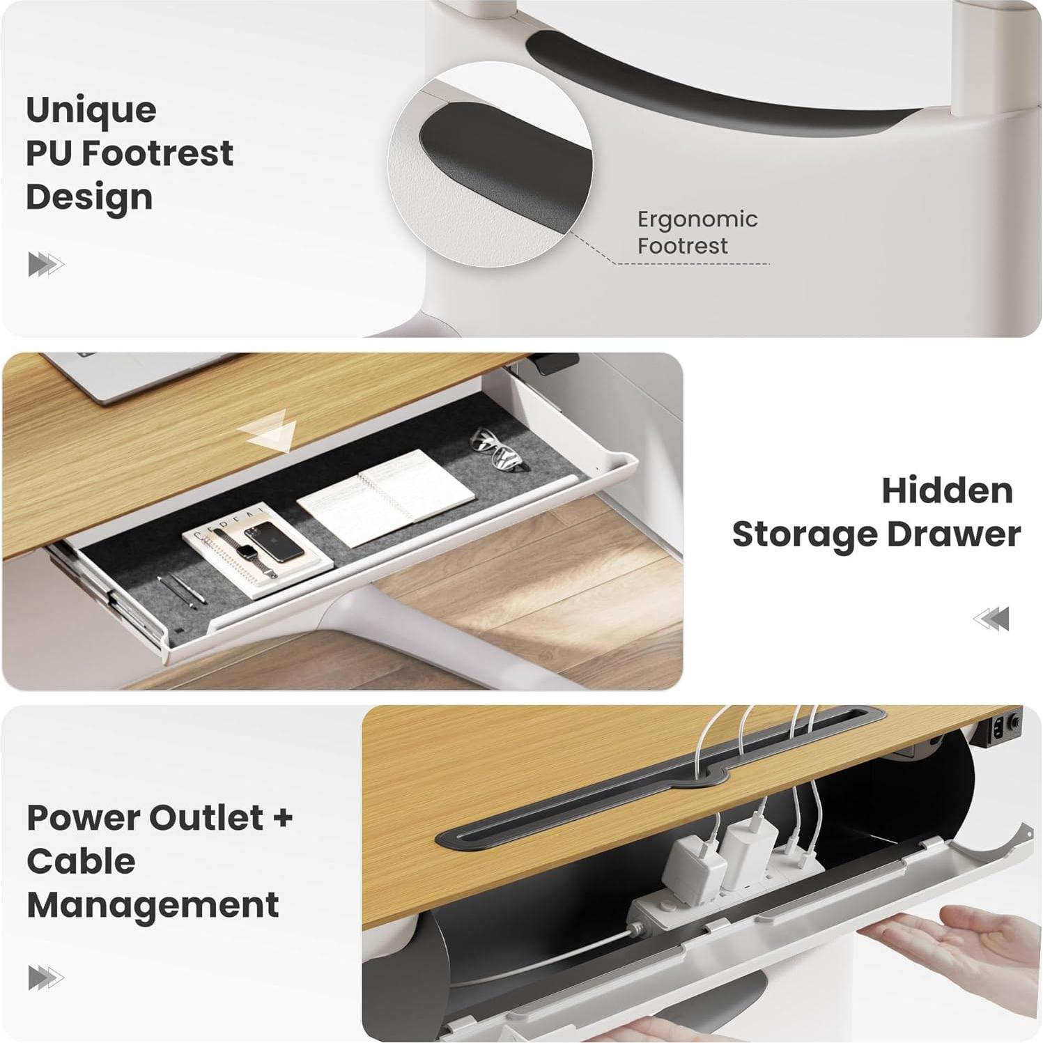 Escritorio de pie eléctrico COLAMY TX-ED01, ajustable 121.9 cm