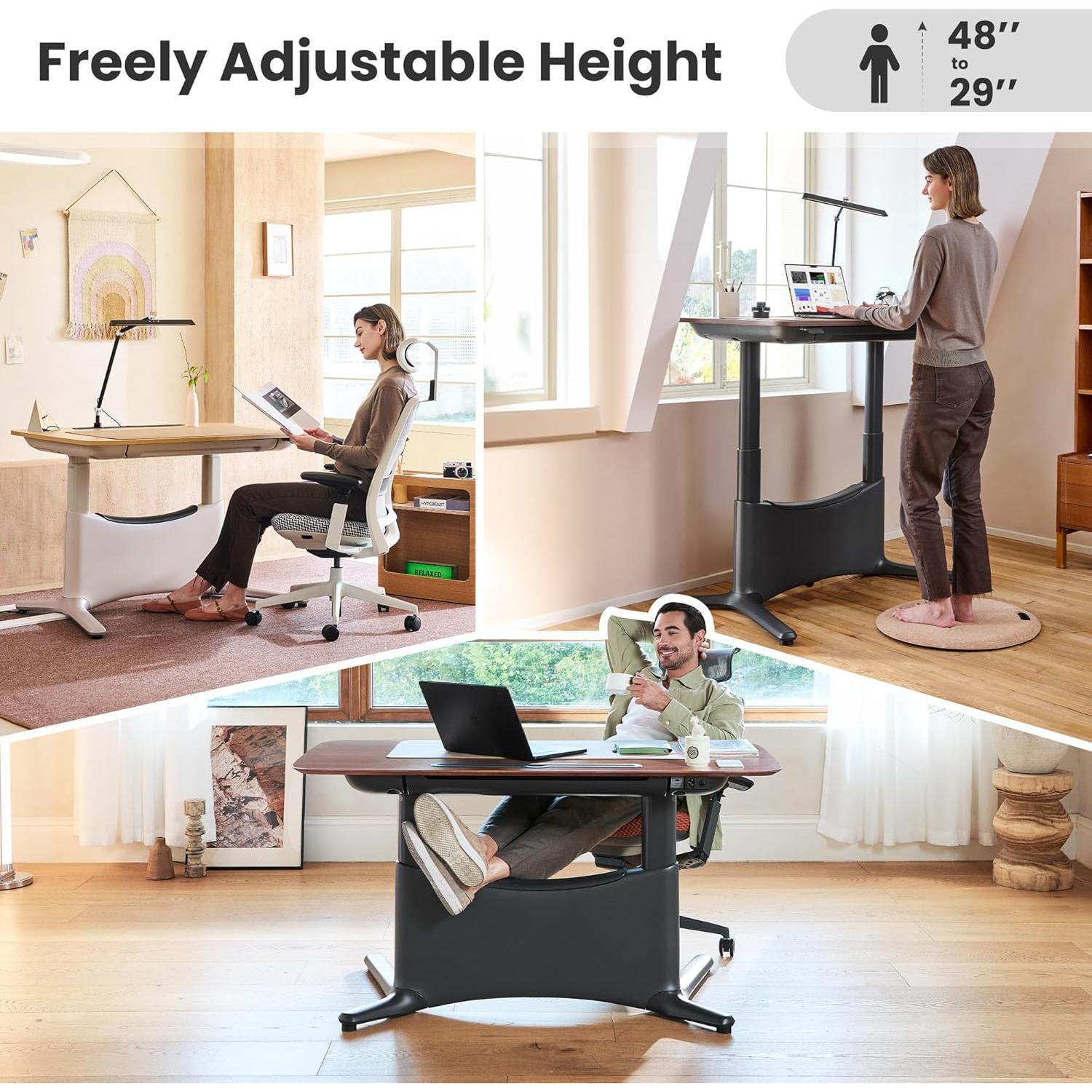 Escritorio de pie eléctrico COLAMY TX-ED01, ajustable 121.9 cm