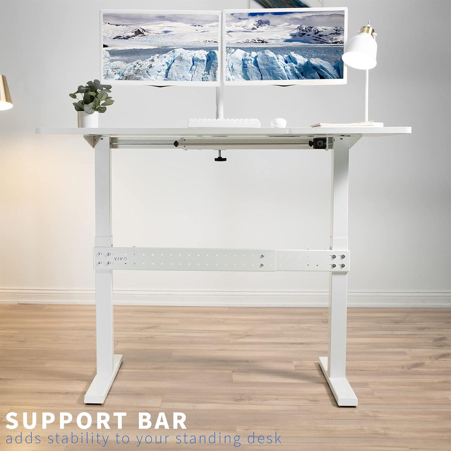 Barra Estabilizadora de Acero VIVO Blanca para Escritorio 91.4-156.5 cm