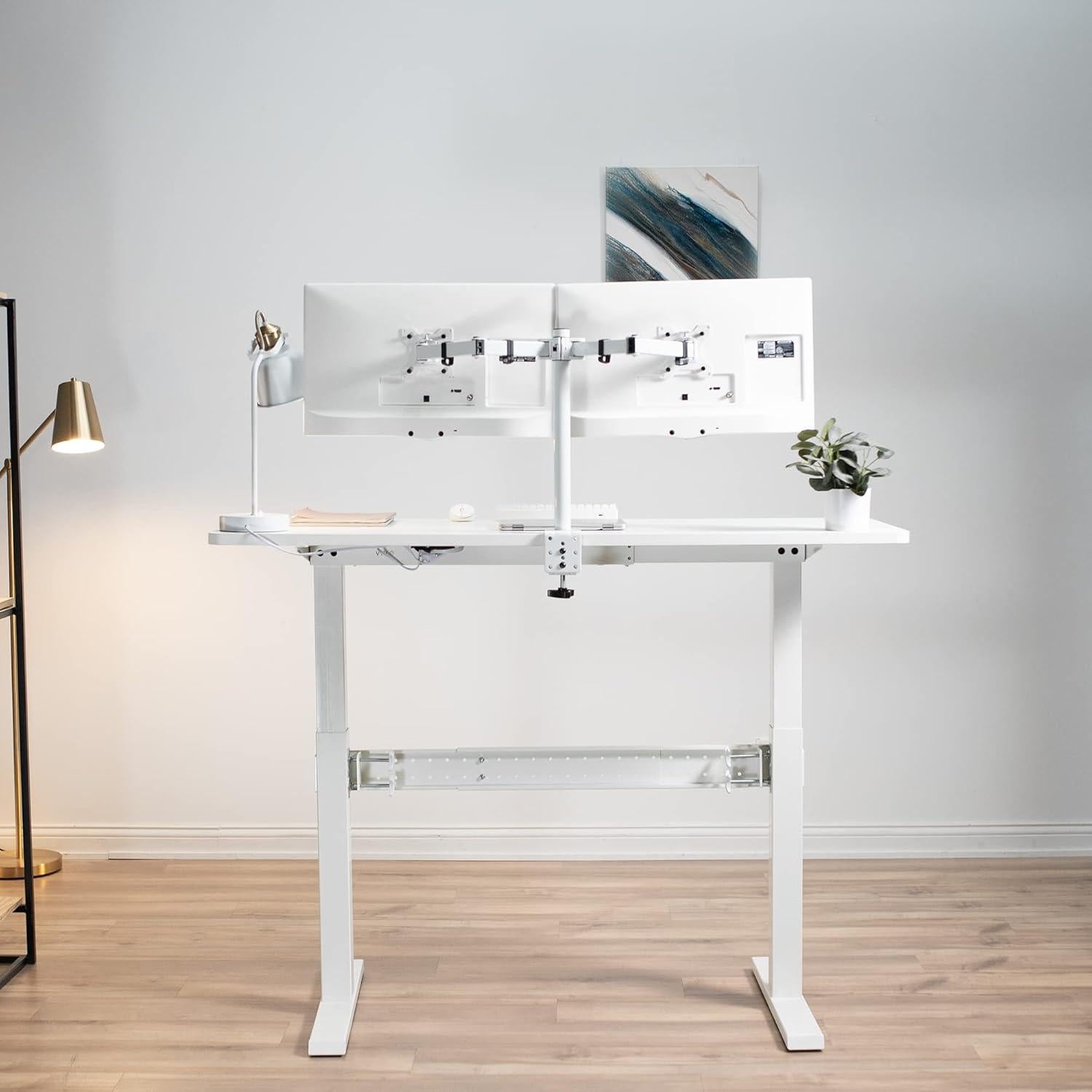 Barra Estabilizadora de Acero VIVO Blanca para Escritorio 91.4-156.5 cm