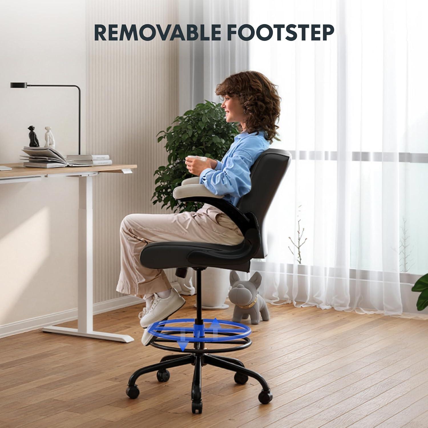 Silla de Oficina FLEXISPOT Negra con Reposapiés Ajustable