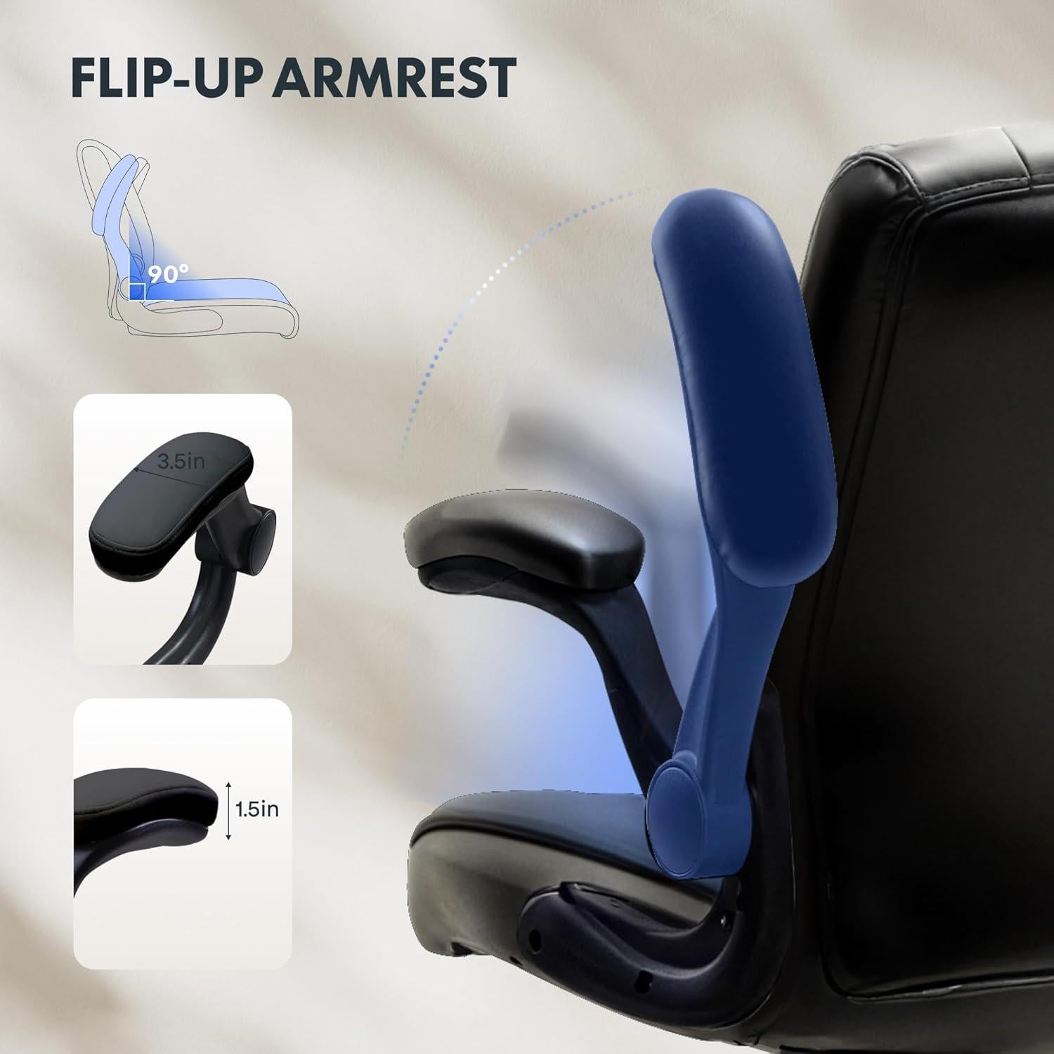 Silla de Oficina FLEXISPOT Negra con Reposapiés Ajustable