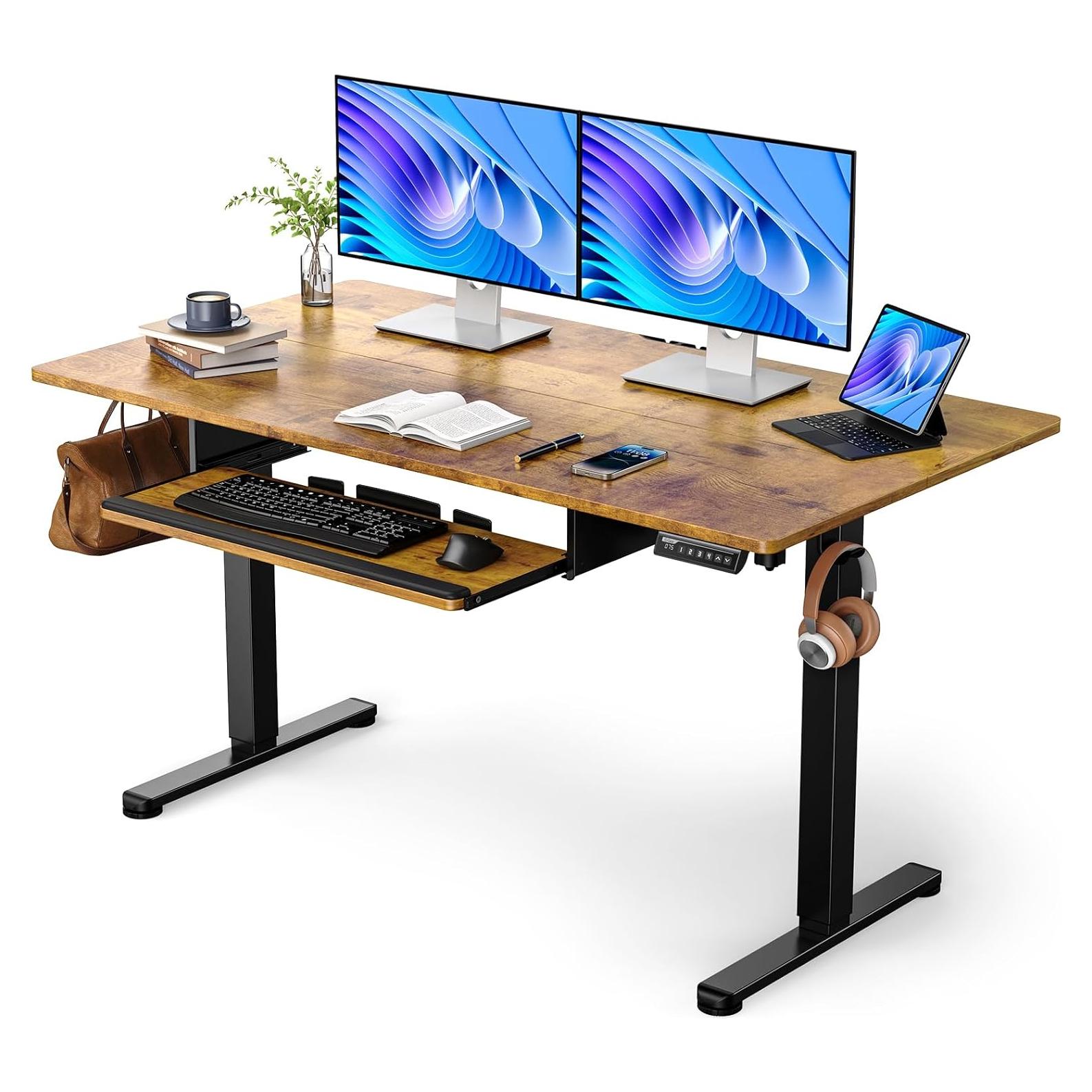 Escritorio Eléctrico ErGear EGESD6V-4 con Bandeja para Teclado