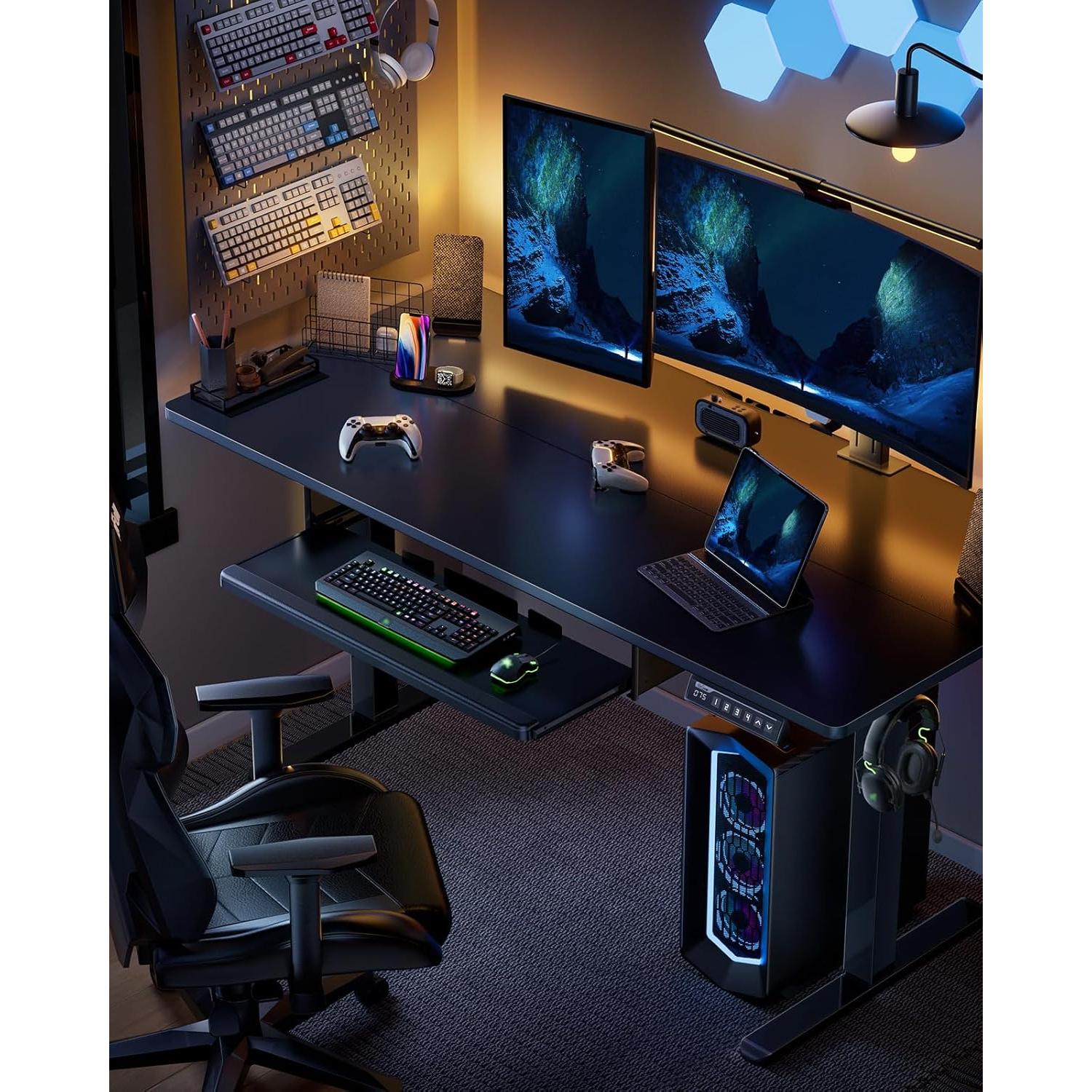 Escritorio Eléctrico ErGear EGESD6V-4 con Bandeja para Teclado