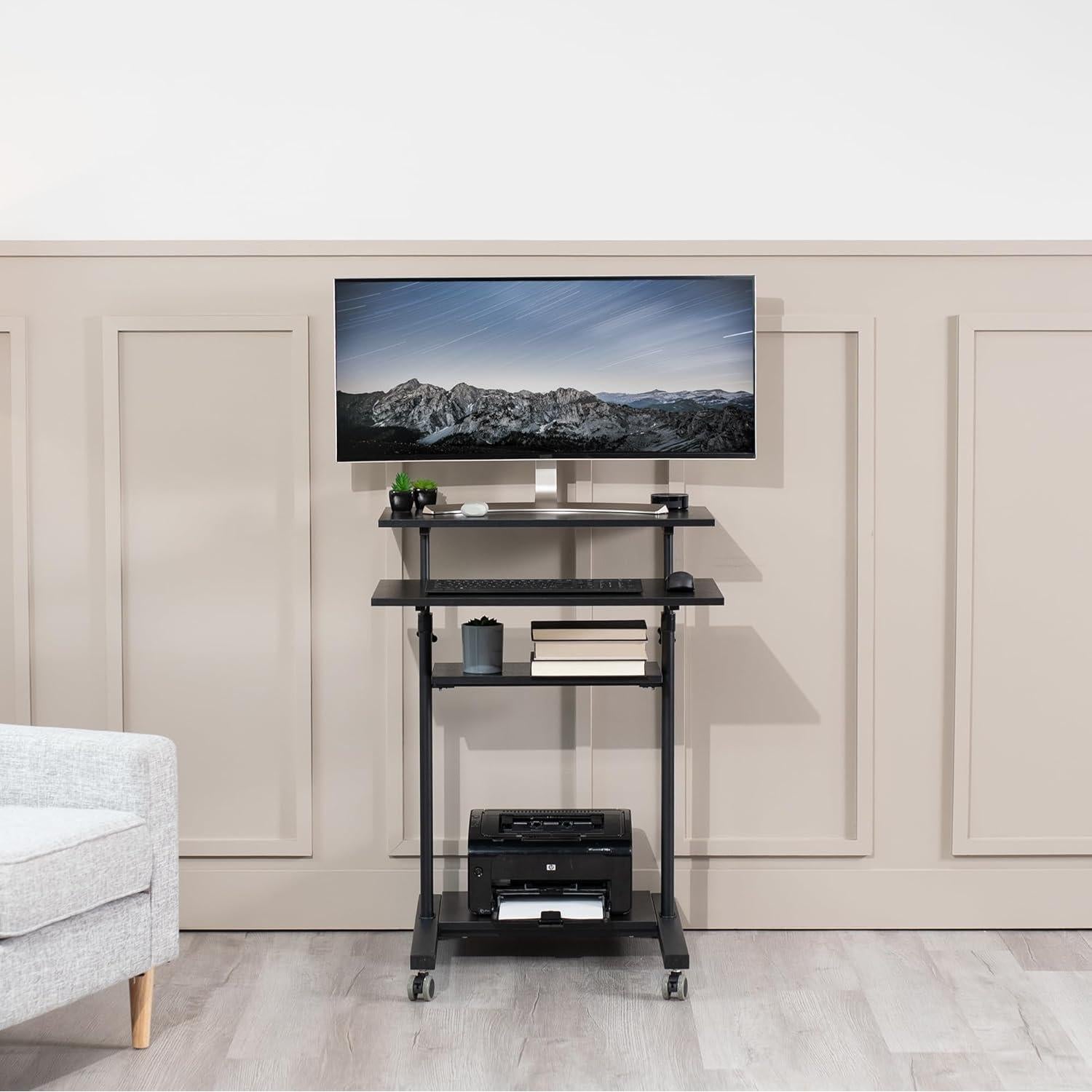 Escritorio de Pie Ajustable VIVO CART-V02DB Negro 69.85x71.12cm