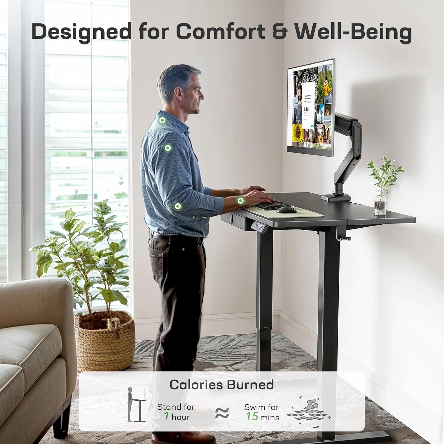 Escritorio de pie eléctrico Marsail VCTZESD12B-N1 121.9x61 cm negro