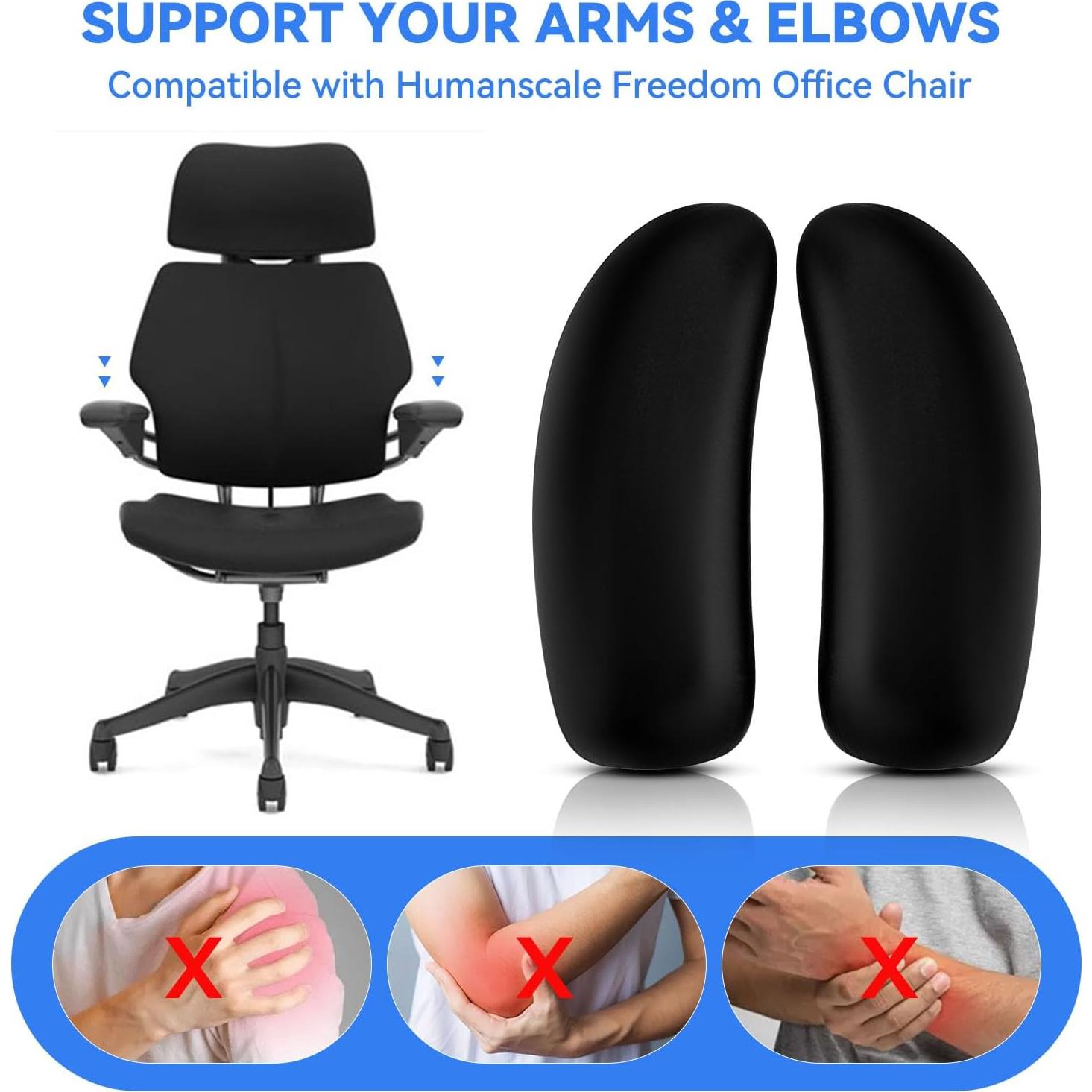 Almohadillas de Reemplazo para Silla de Oficina Humanscale Freedom - Negro - 1 Par