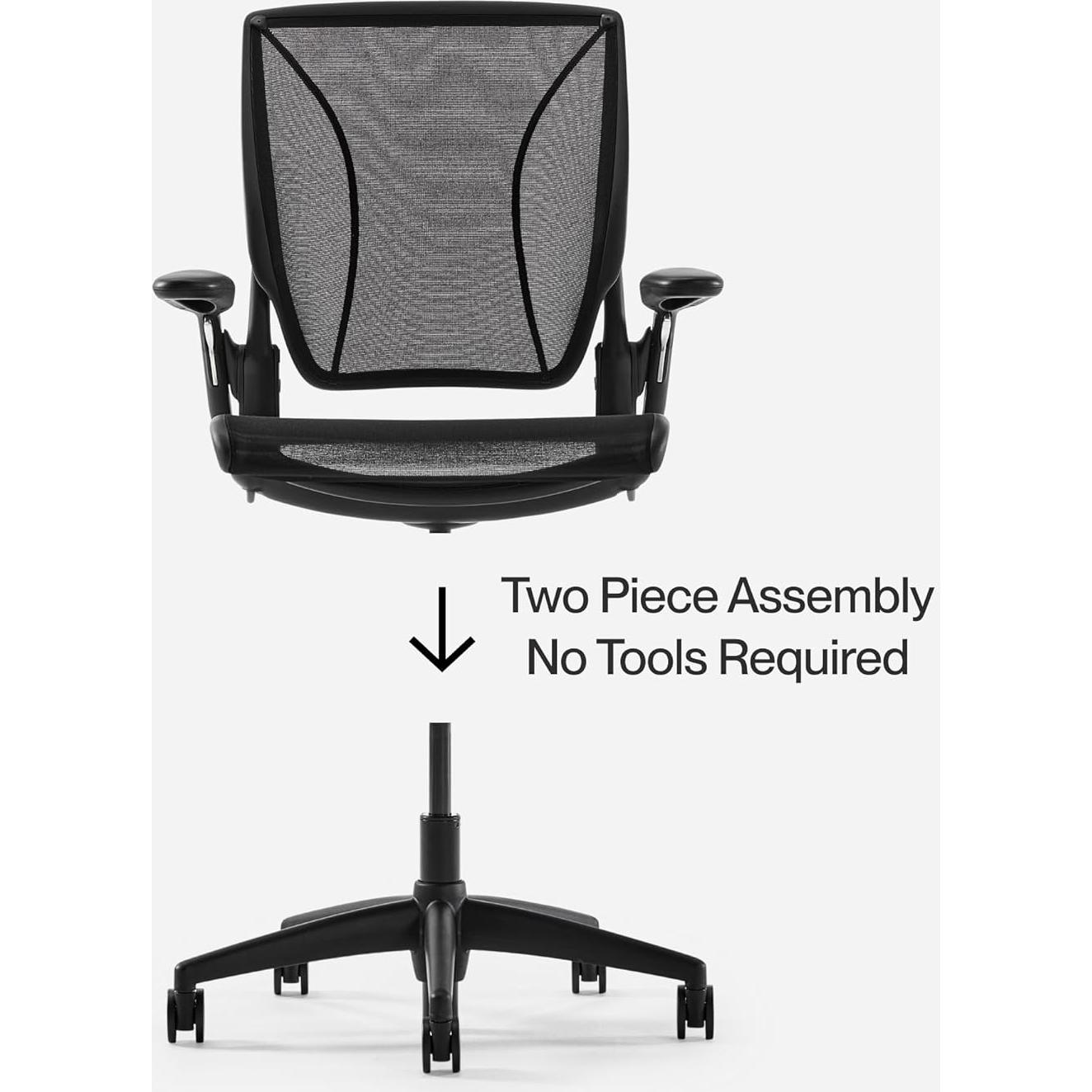 Silla de Oficina Ergonómica Humanscale WLT1BR10R10, Malla Negra