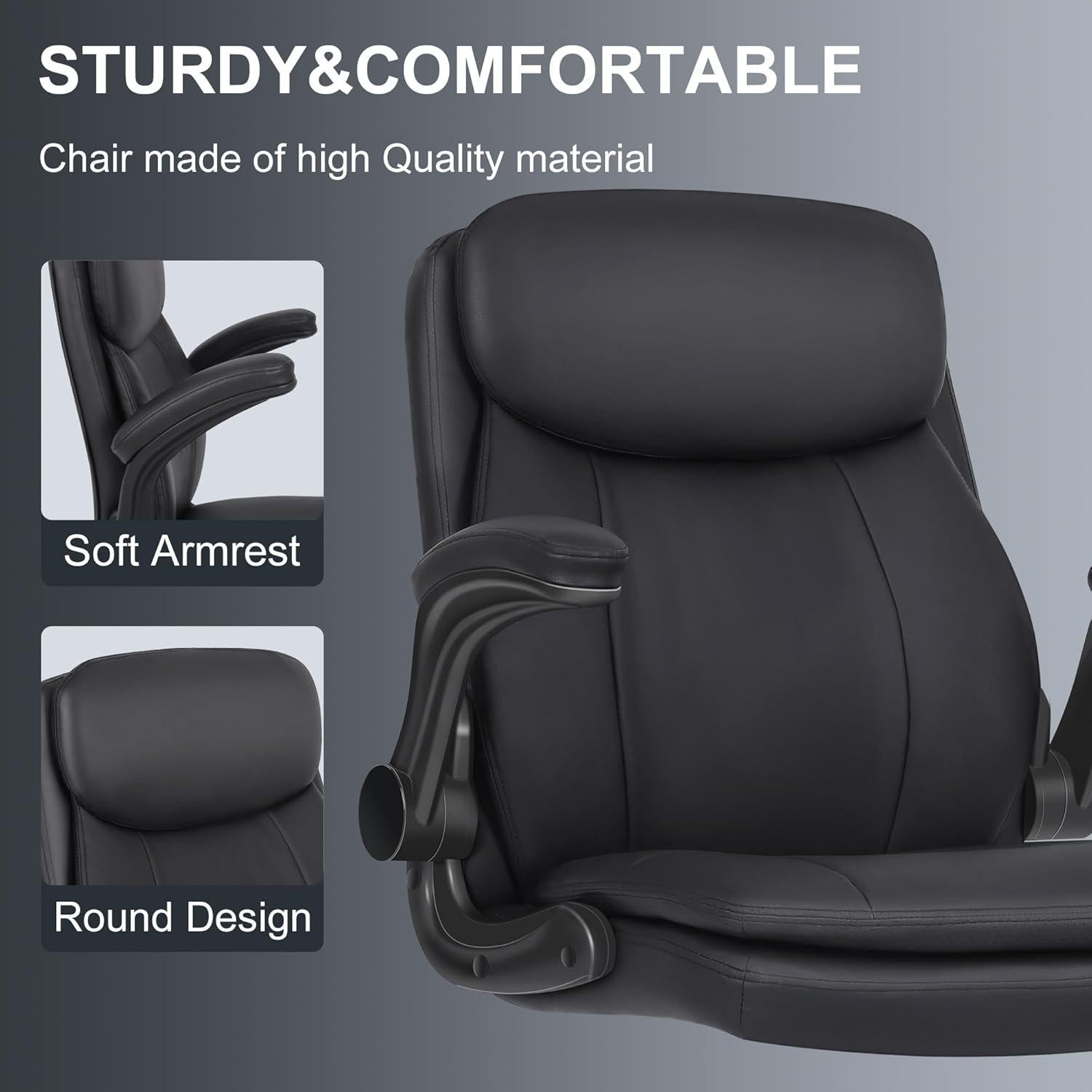 Silla de Dibujo Misolant Alta Ajustable de Cuero Negro