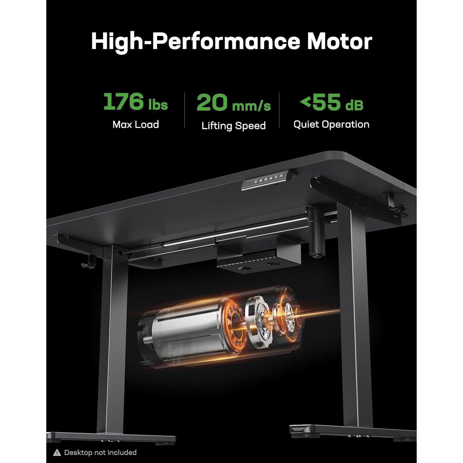 Estructura de Escritorio Elevable Marsail, Ajustable 72-118 cm