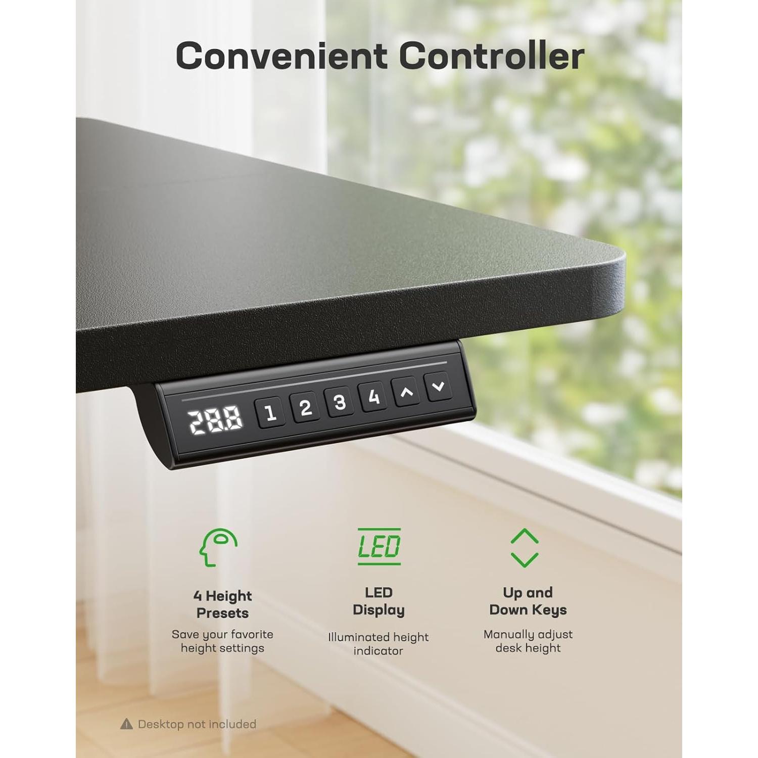 Estructura de Escritorio Elevable Marsail, Ajustable 72-118 cm