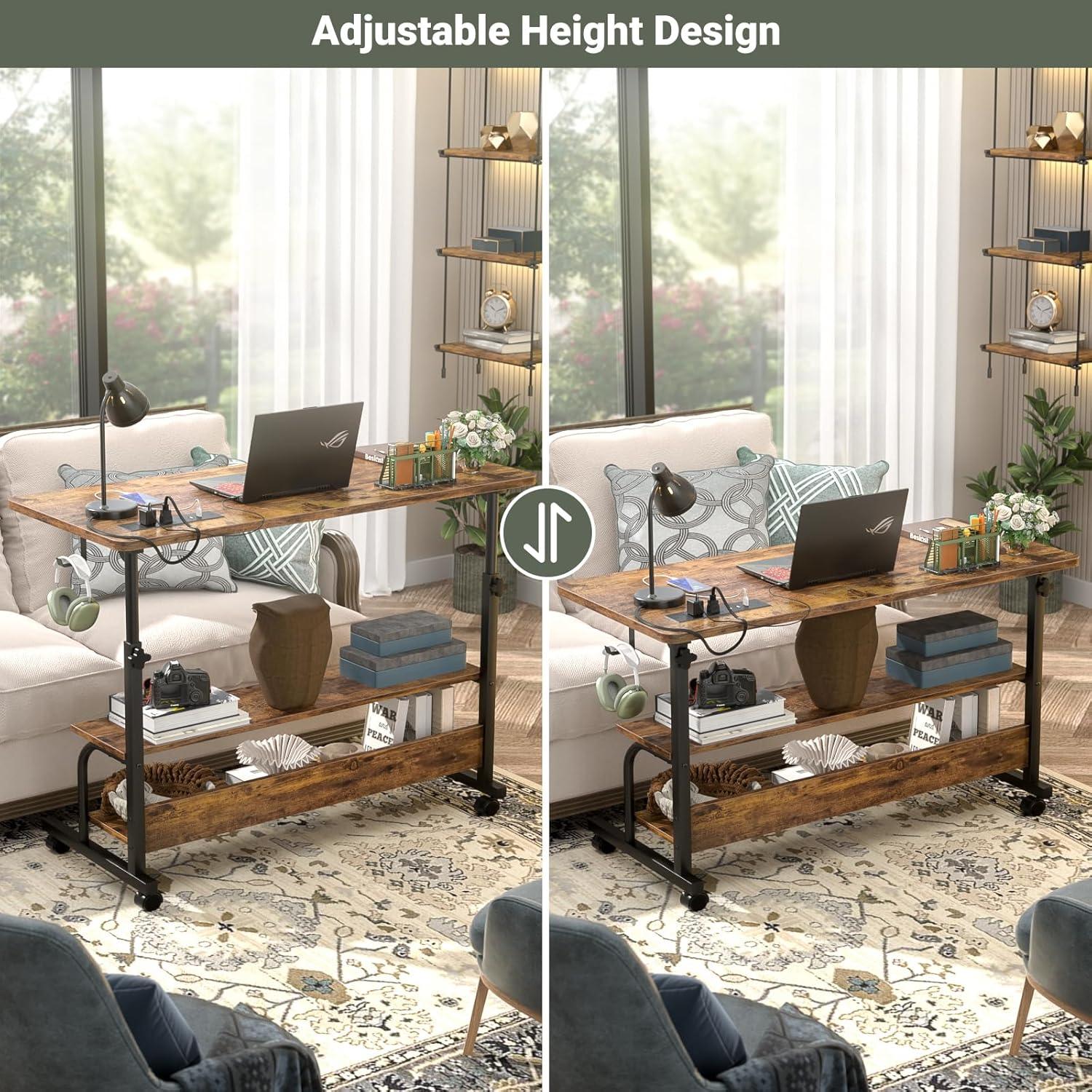 Escritorio de pie ajustable Besiost 39" con tomacorrientes