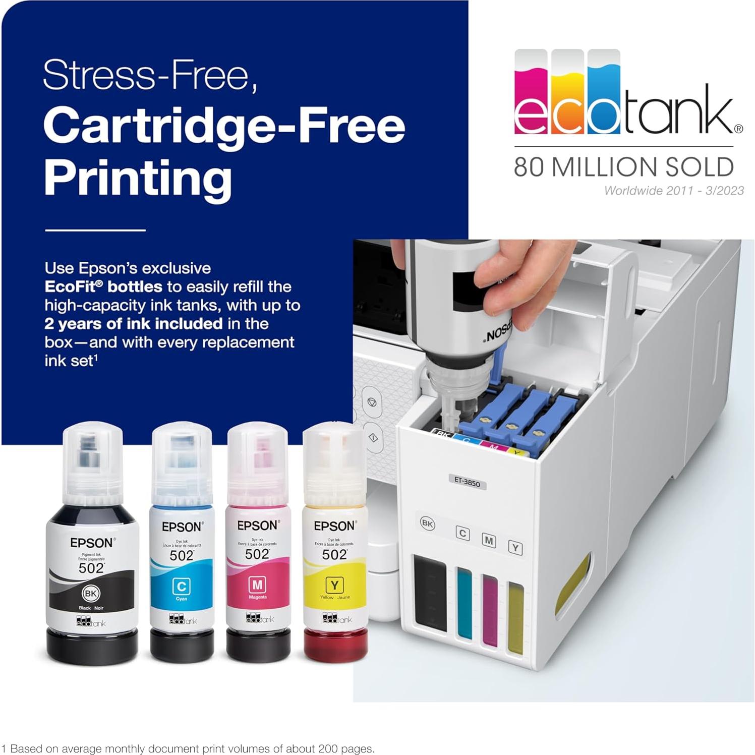 Impresora Multifuncional Epson EcoTank ET-3850 Inalámbrica