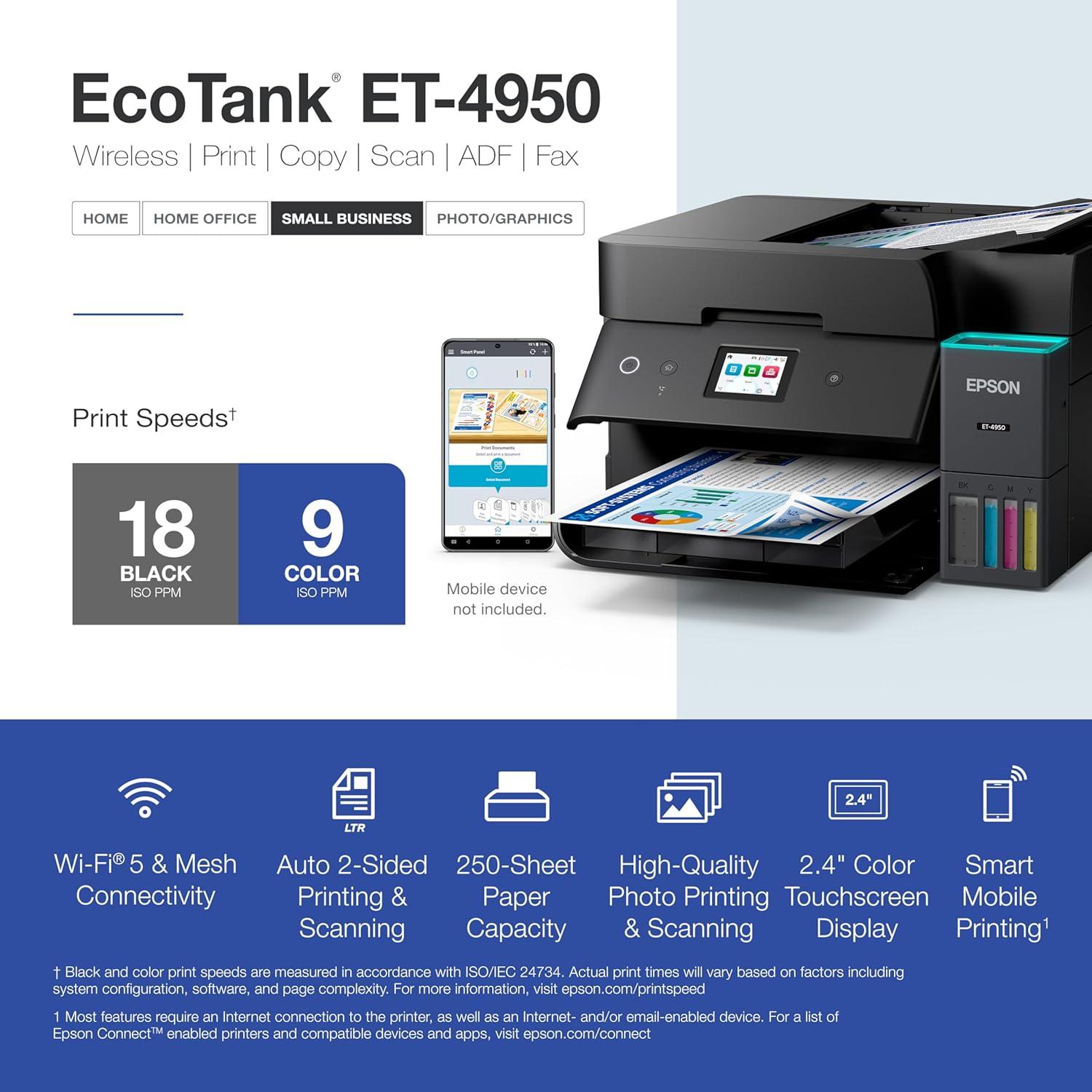 Impresora Multifuncional Epson EcoTank ET-4950 Inalámbrica