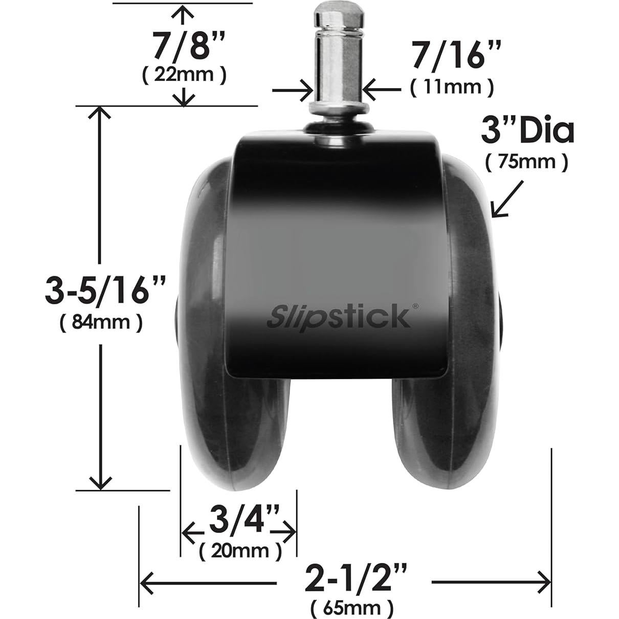Ruedas de silla de oficina Slipstick 3" Rollerblade - Juego de 5