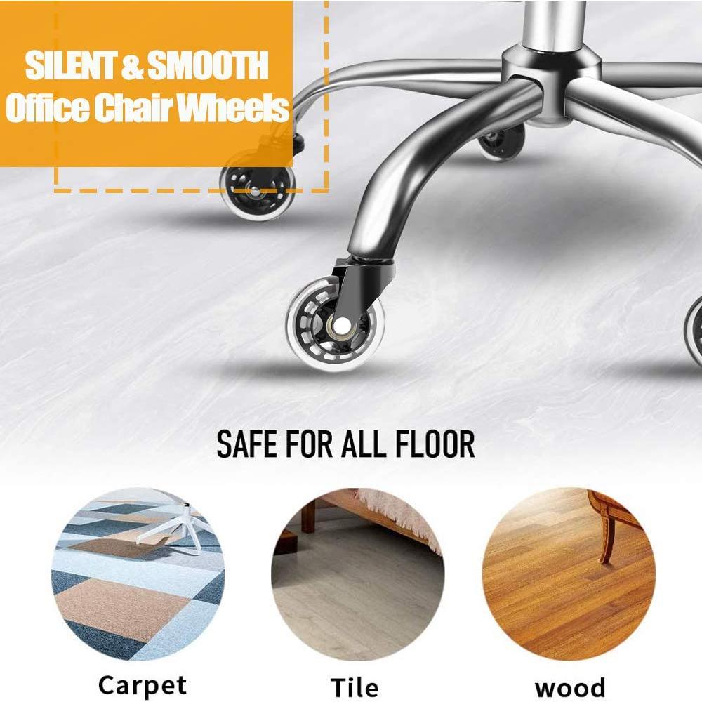 Ruedas de Silla de Oficina HOSALI 3" Goma Suave Juego de 5