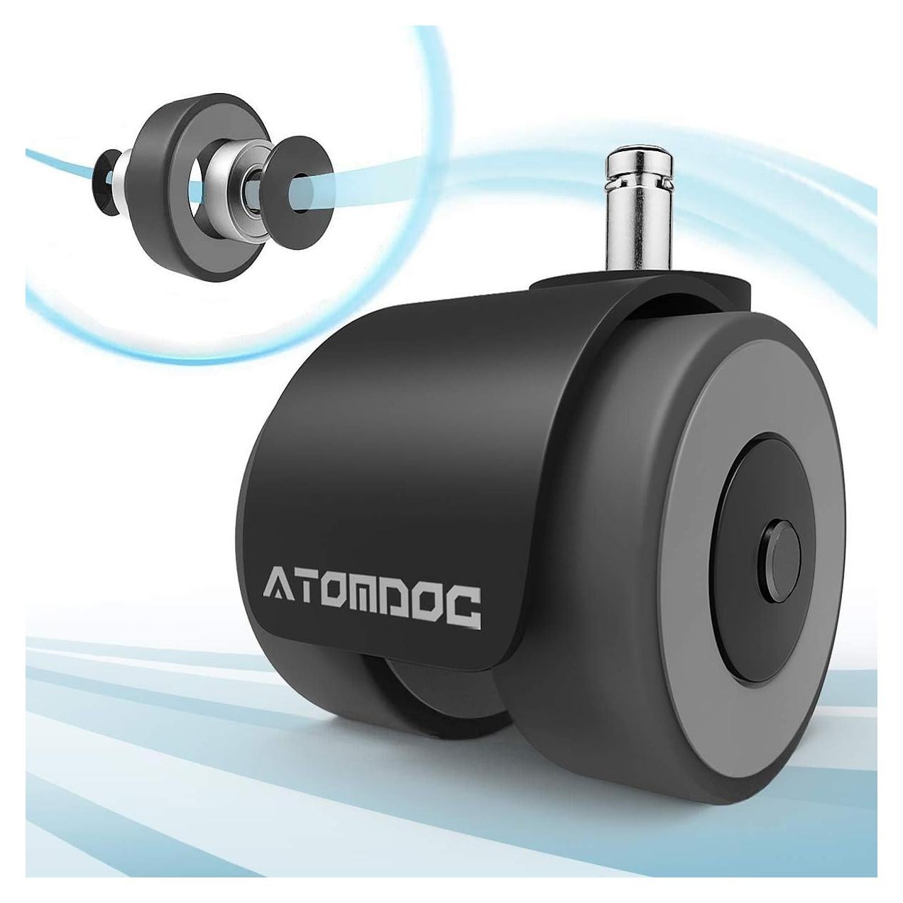 Ruedas de Caster ATOMDOC 5 para Sillas de Oficina 5.08 cm
