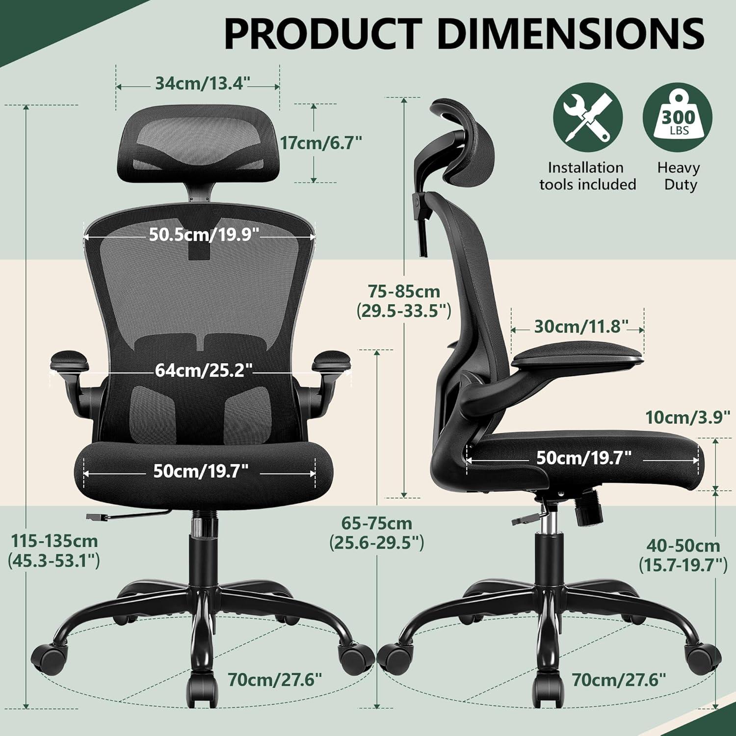 Silla de Oficina Ergonómica FelixKing con Reposacabezas Negro