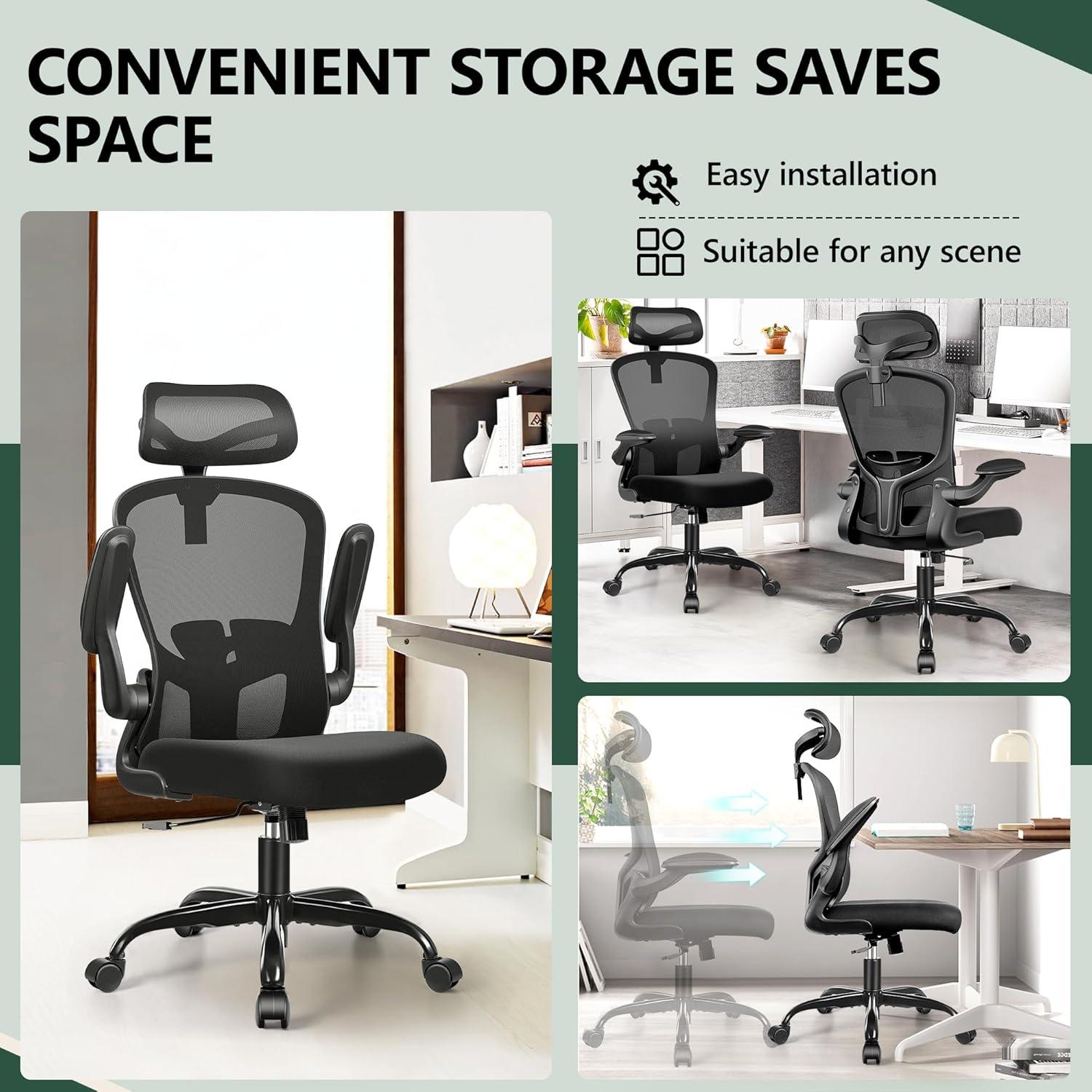 Silla de Oficina Ergonómica FelixKing con Reposacabezas Negro