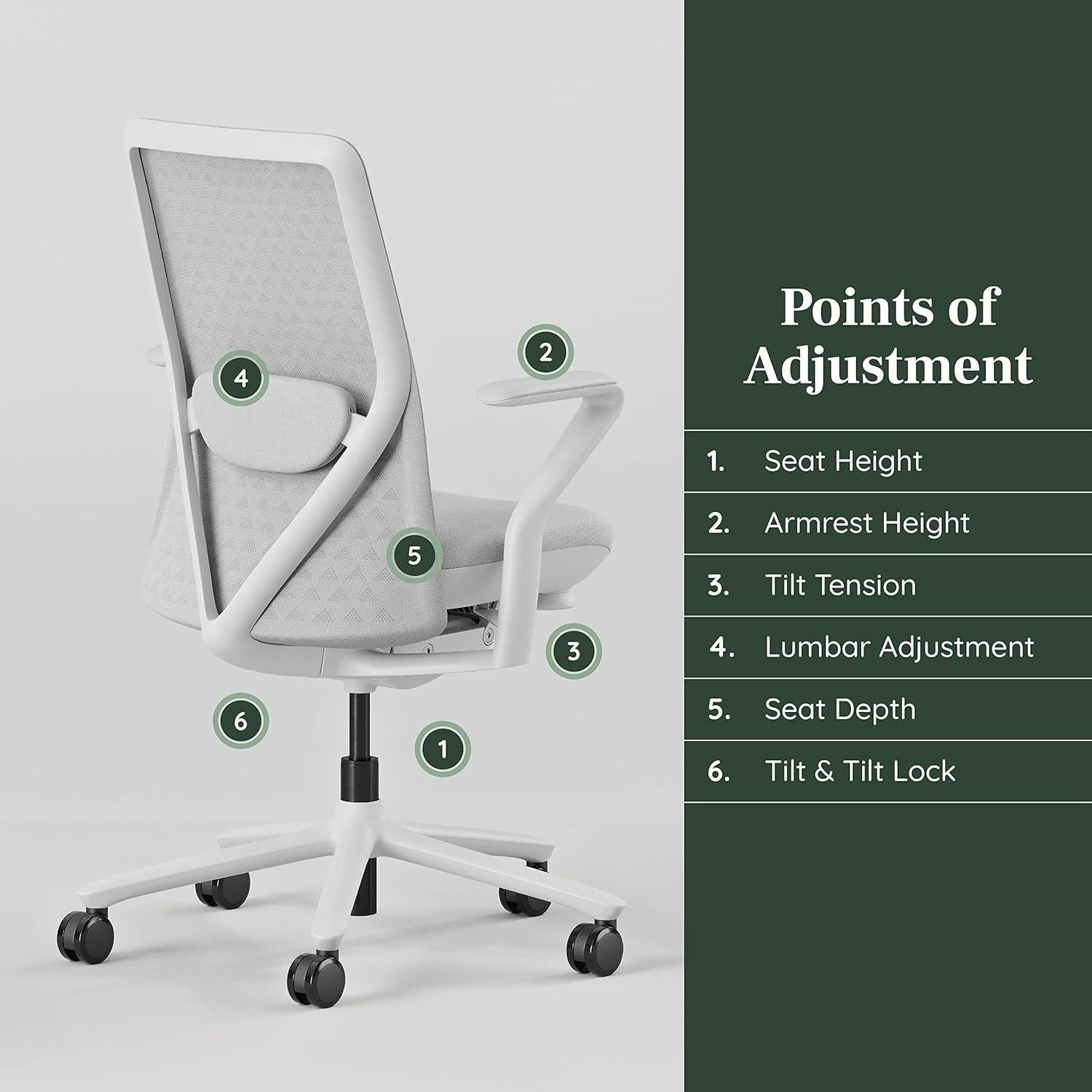 Silla Ejecutiva Ergonómica Branch Verve - Soporte Lumbar Ajustable - Hasta 125 kg - Color Mist