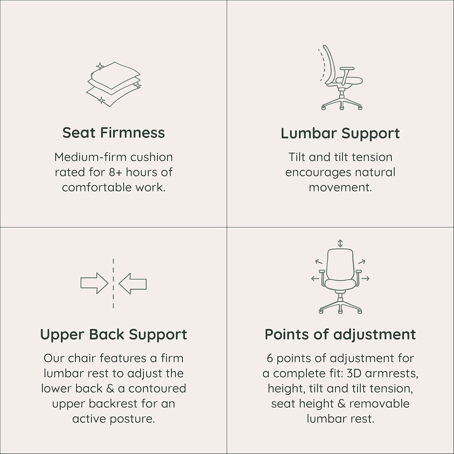 Silla Ejecutiva Ergonómica Branch Verve - Soporte Lumbar Ajustable - Hasta 125 kg - Color Mist