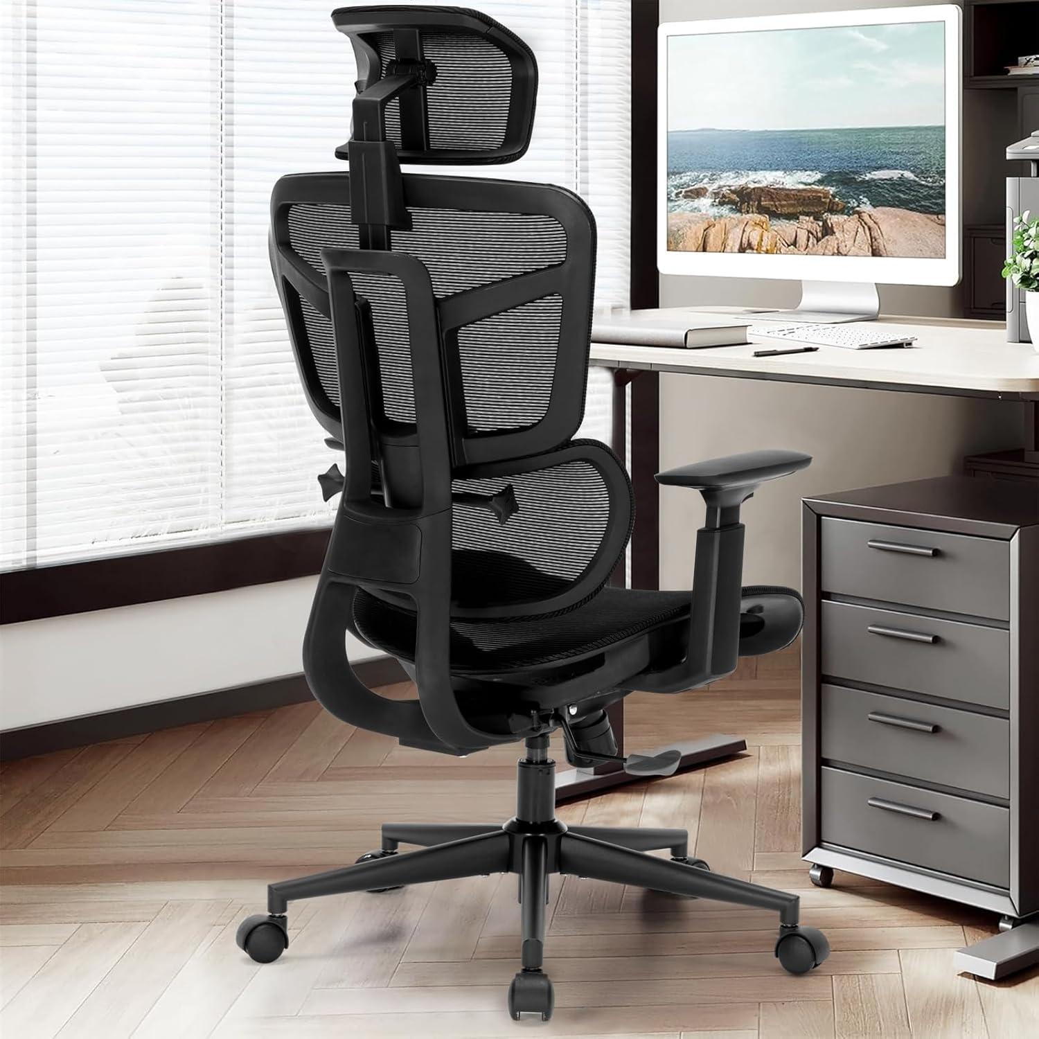 Silla de Oficina Ergonómica LVVEZin con Soporte Lumbar Ajustable