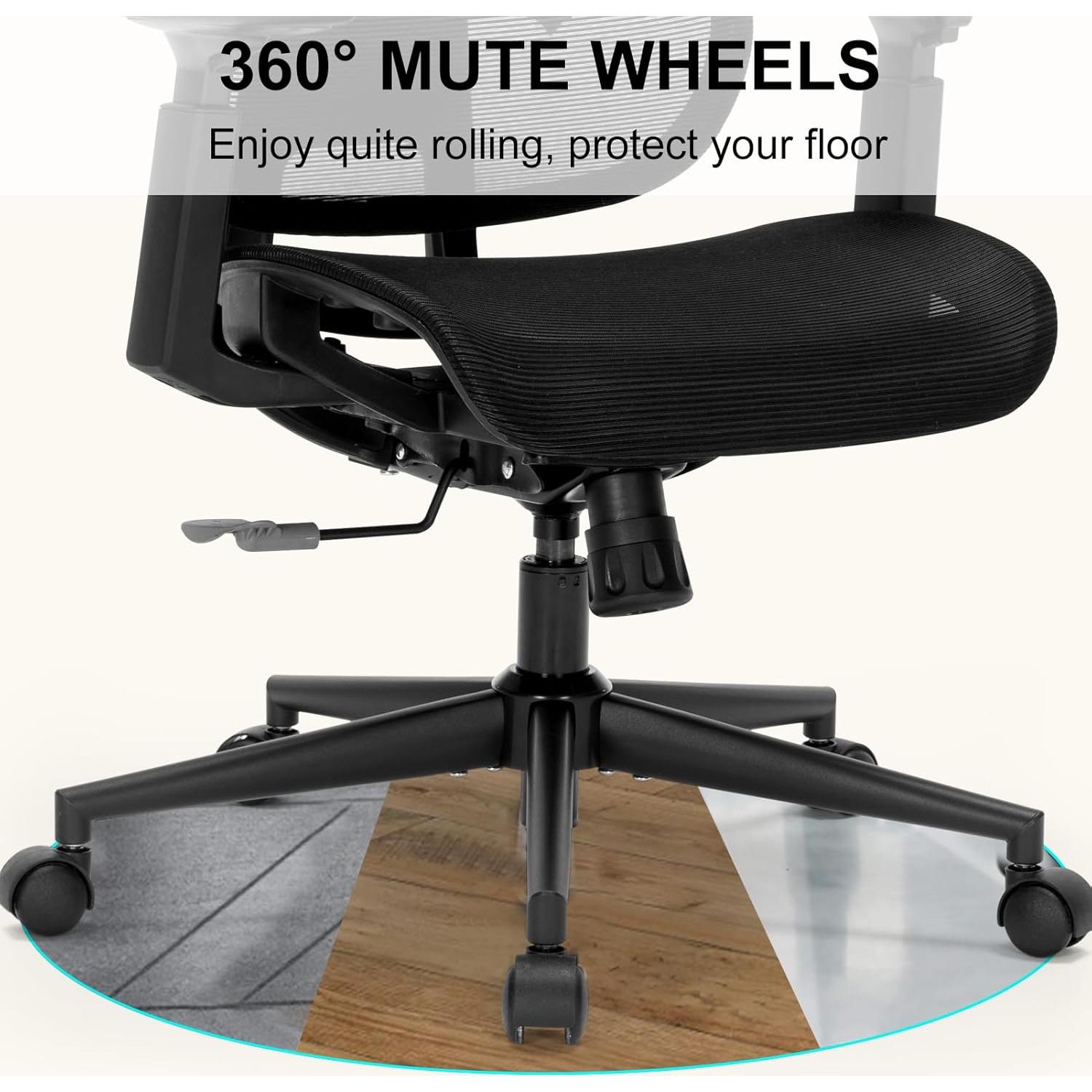 Silla de Oficina Ergonómica LVVEZin con Soporte Lumbar Ajustable