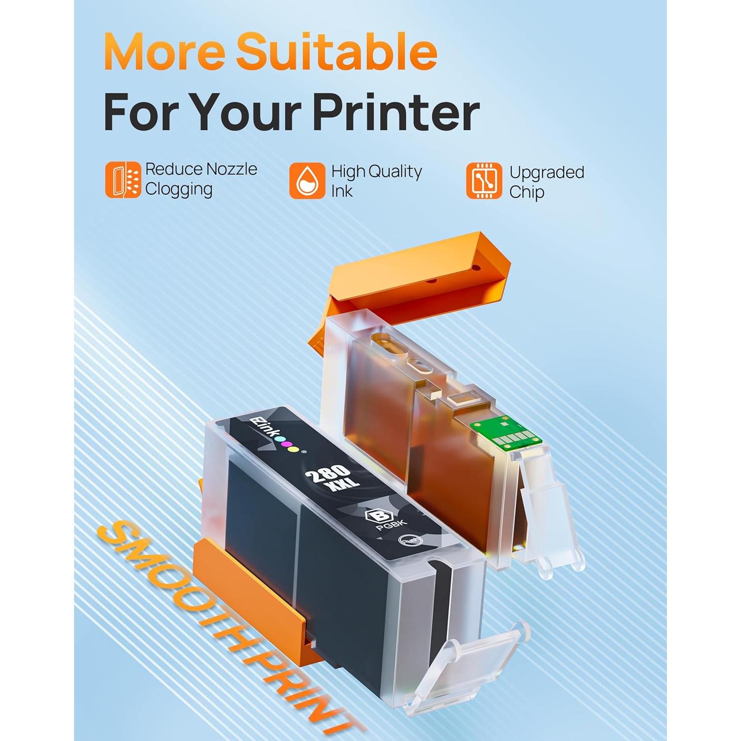 Cartuchos de tinta E-Z Ink para Canon PGI-280XXL CLI-281XXL - 5 Piezas