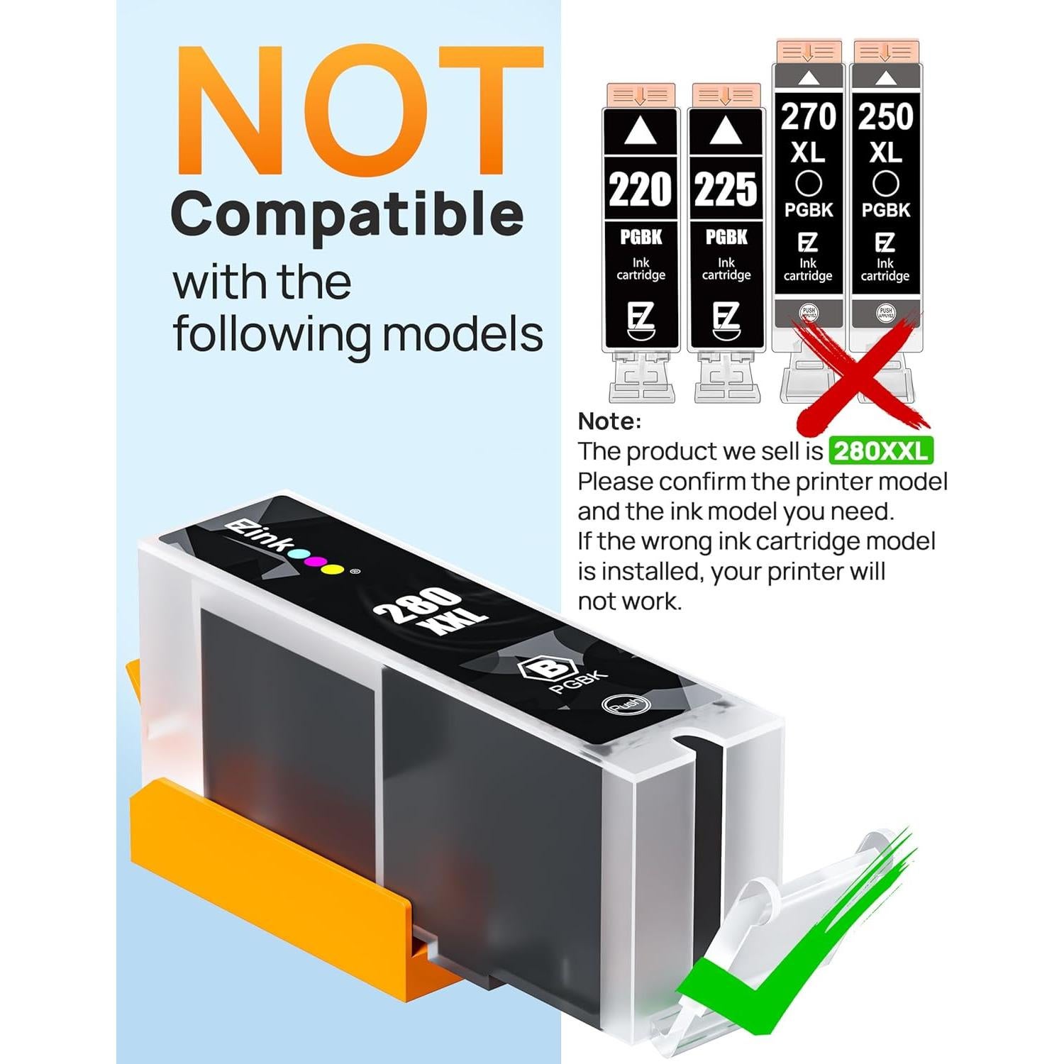 Cartuchos de tinta E-Z Ink para Canon PGI-280XXL CLI-281XXL - 5 Piezas