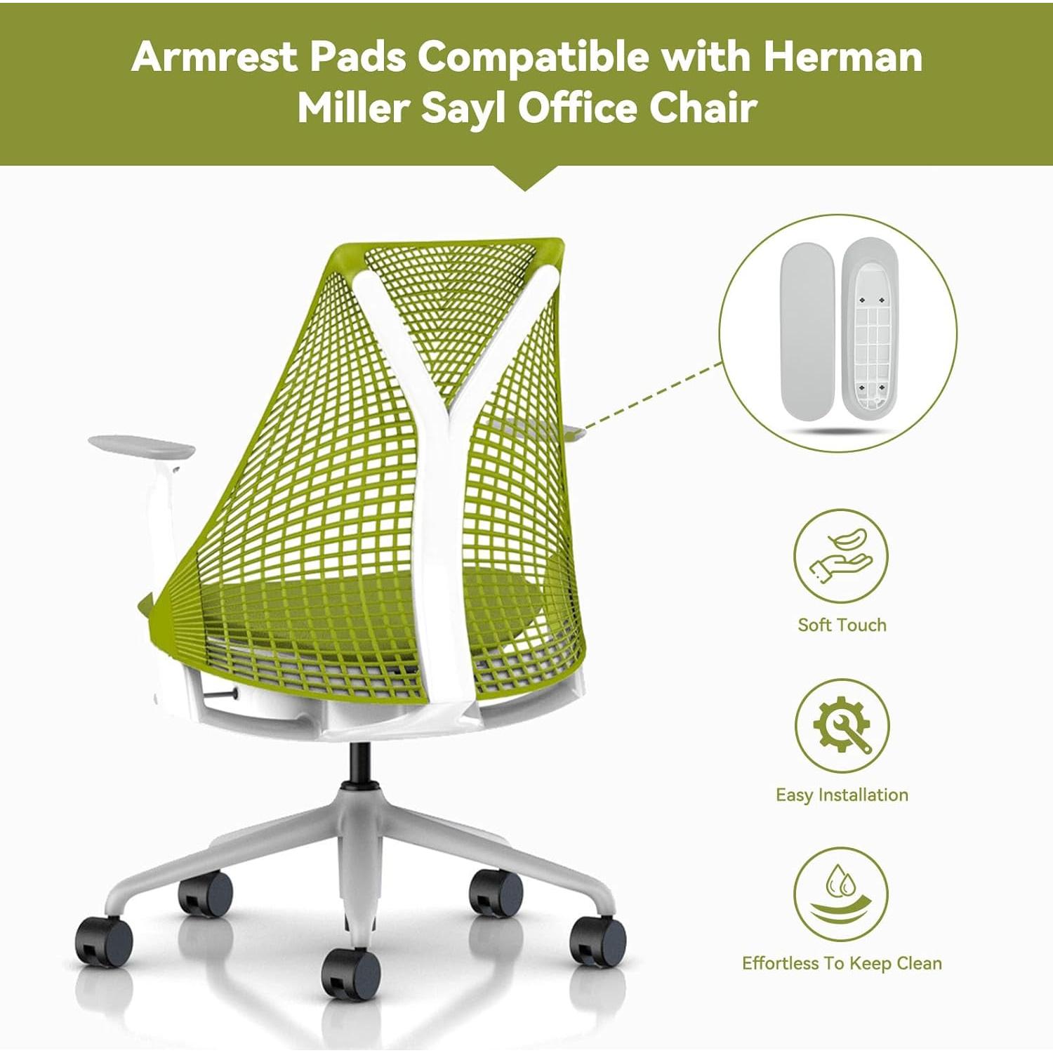 Reemplazo Almohadillas Reposabrazos Herman Miller Sayl Gris (1-Par)