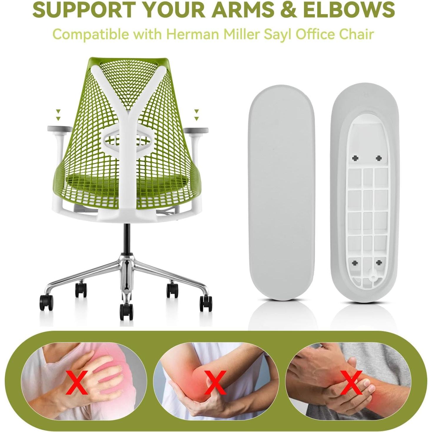 Reemplazo Almohadillas Reposabrazos Herman Miller Sayl Gris (1-Par)