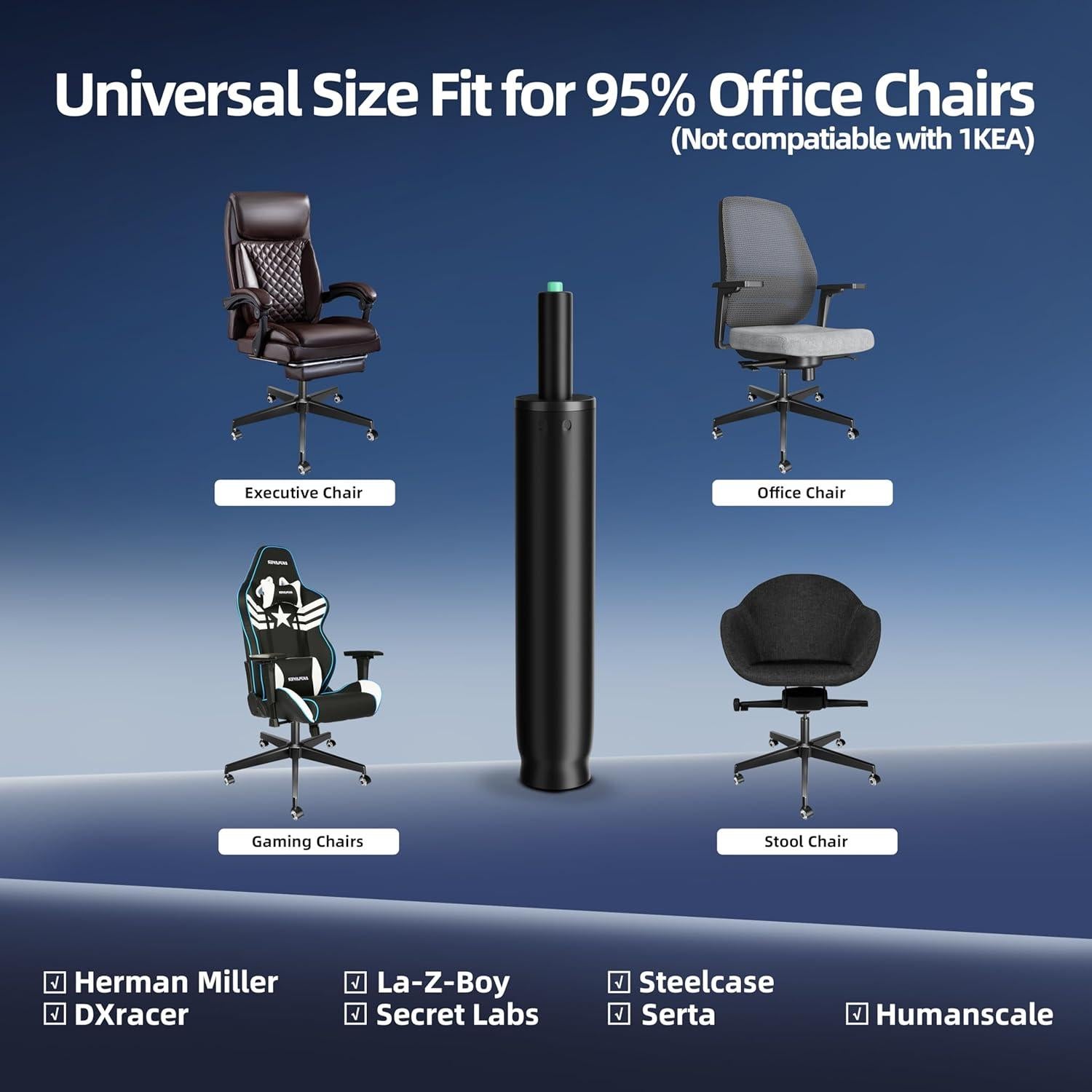 Cilindro de Reemplazo para Silla de Oficina MASTERY MART 5.5"