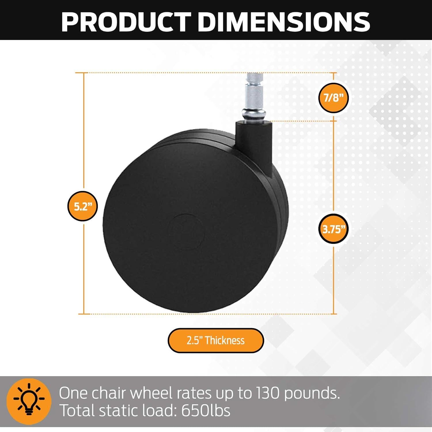 Juego de Ruedas para Sillas Boundless - Alta Resistencia 10 cm