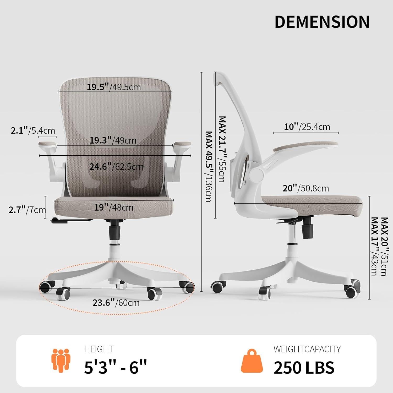 Silla de Oficina Ergonómica Monhey 9409B-WK con Soporte Lumbar