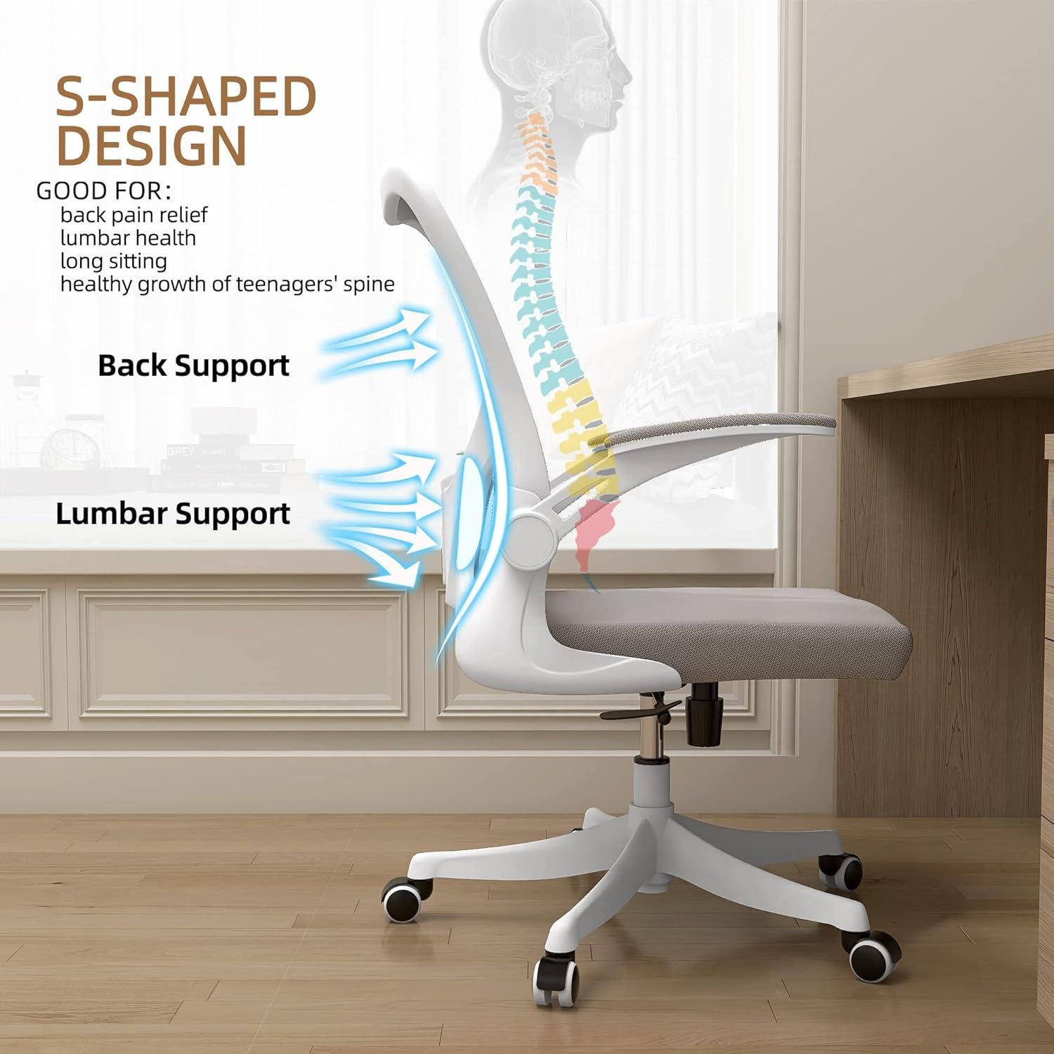 Silla de Oficina Ergonómica Monhey 9409B-WK con Soporte Lumbar