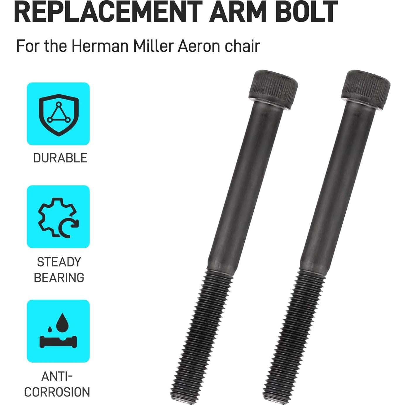 Pernos de acero aleado para brazos de silla Herman Miller Aeron - Kit de reemplazo