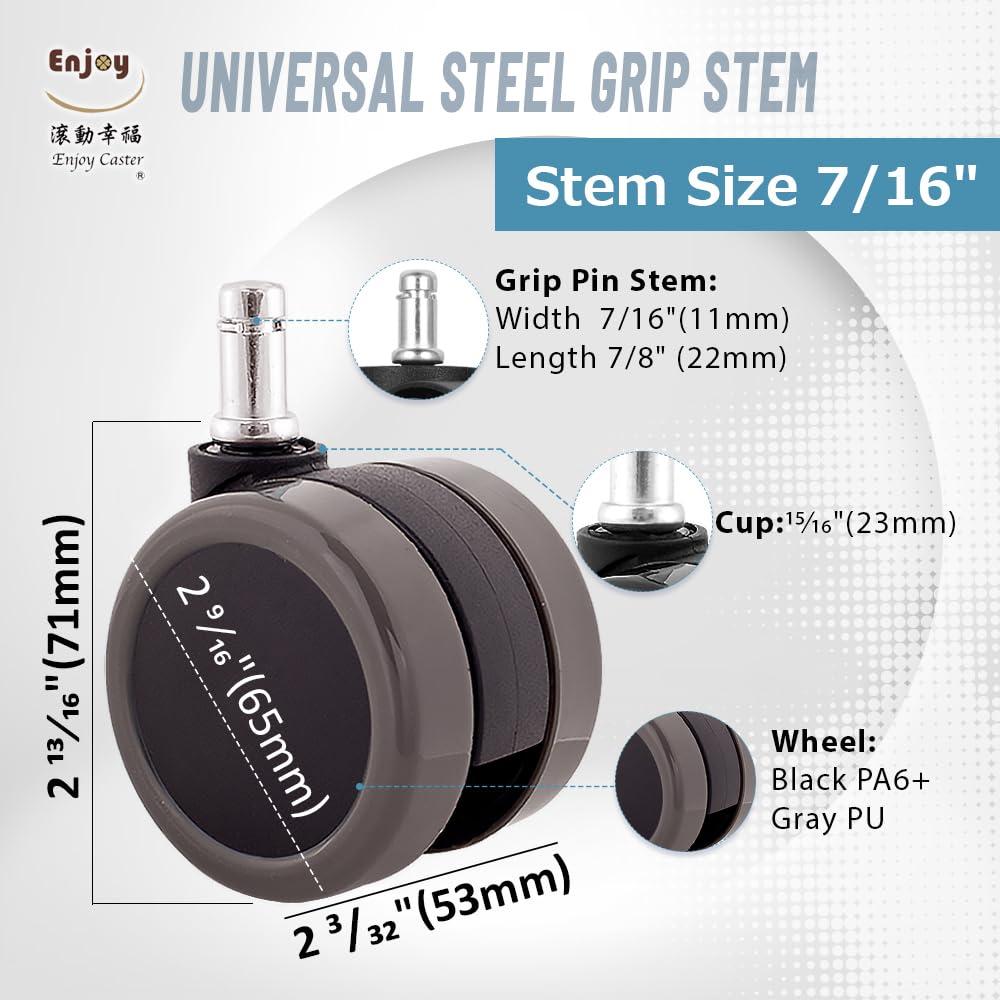 Ruedas de poliuretano para silla de oficina 11mm - Disfrutar Caster