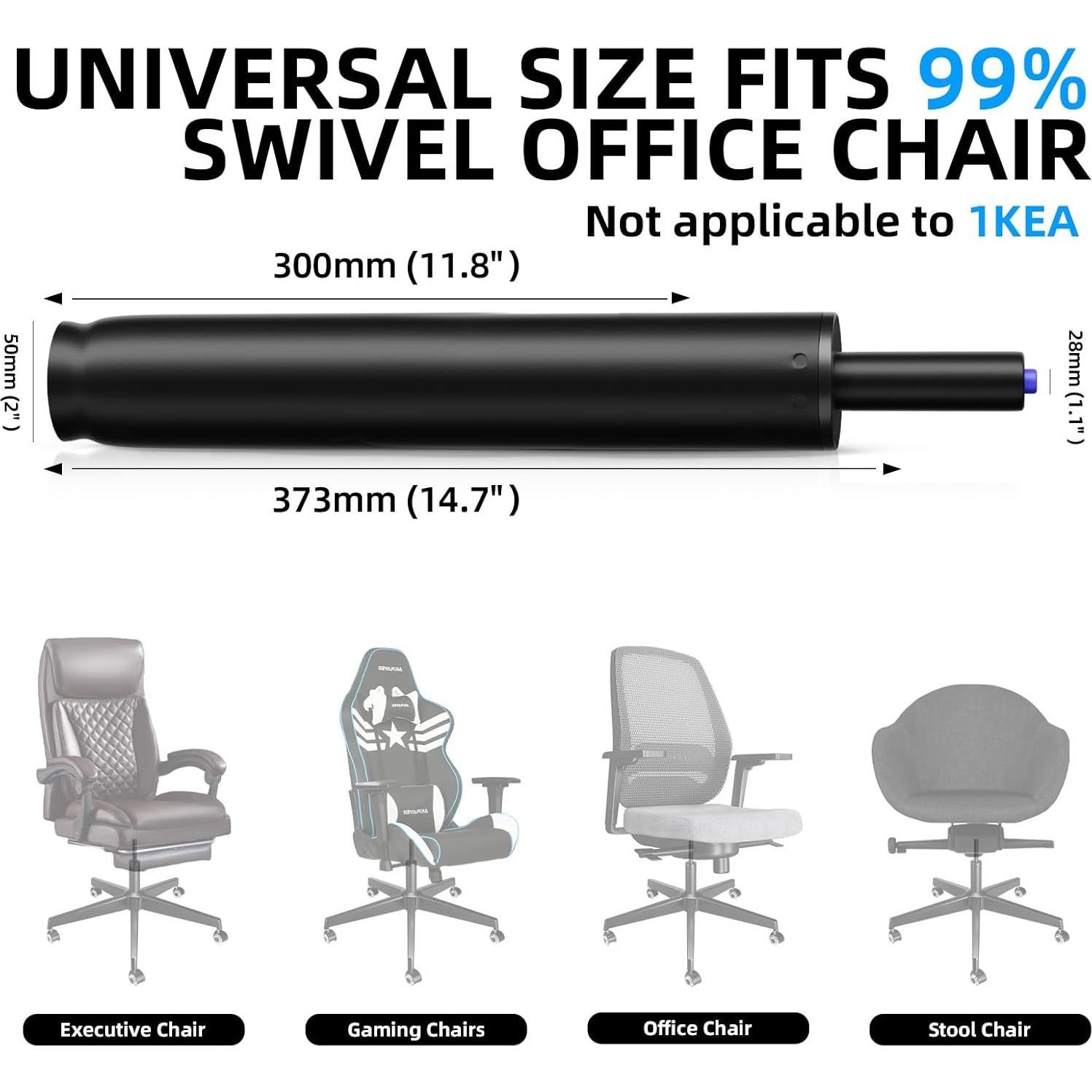 Cilindro de Silla de Oficina Sytopia, Ajuste Neumático 22.4"