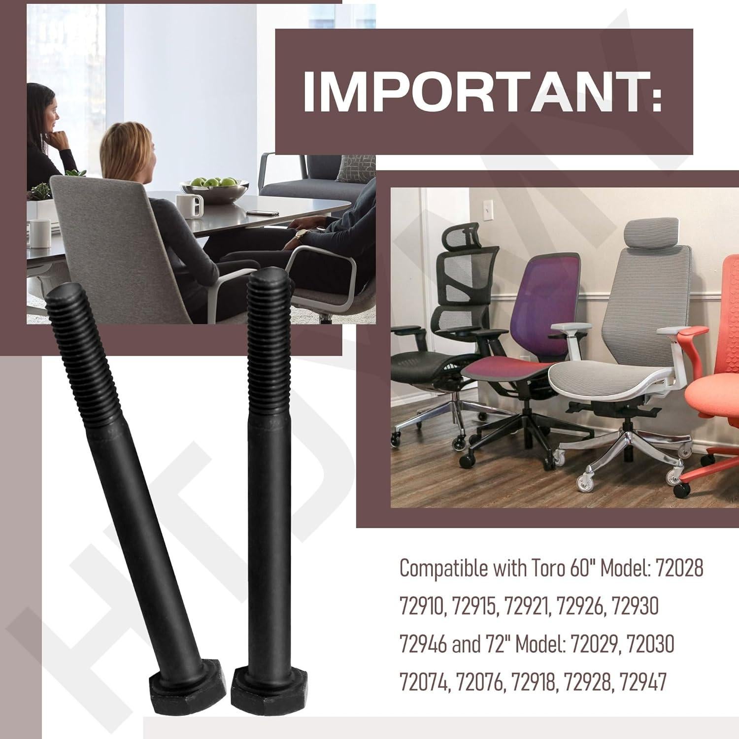 Pernos de brazo de reemplazo para silla Herman Miller Aeron - 2 unidades