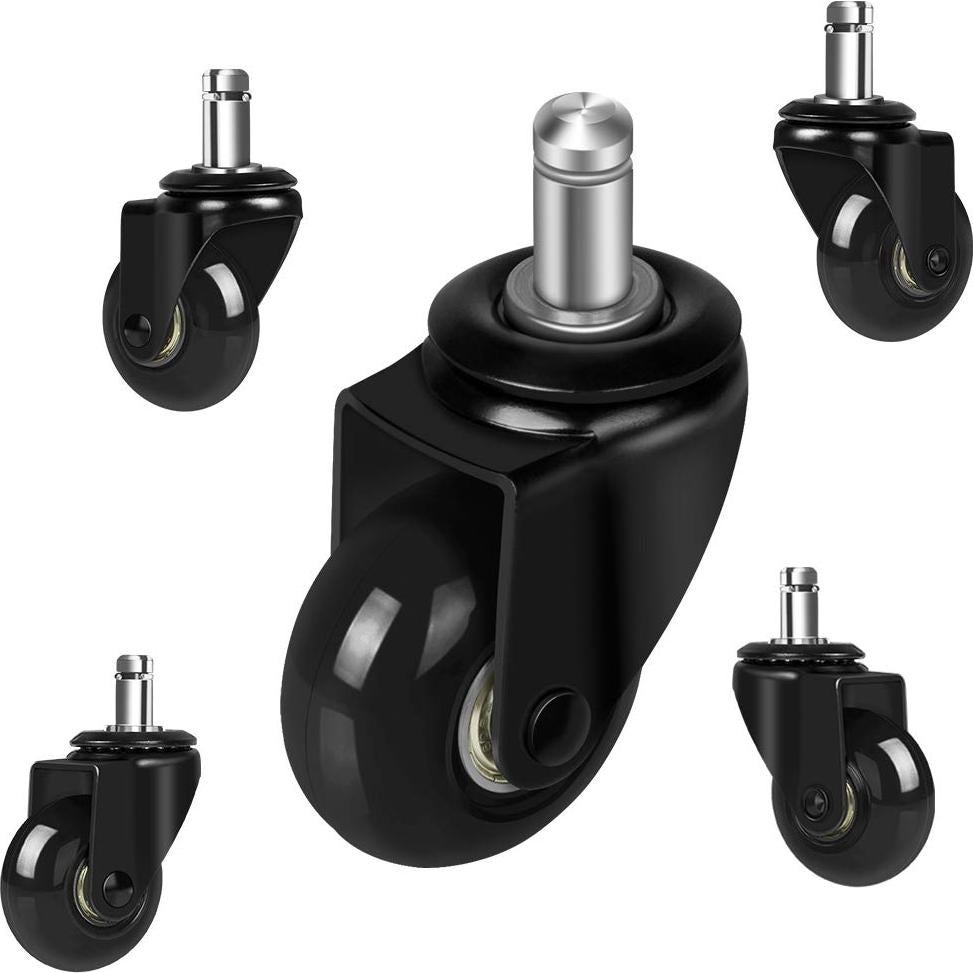 Ruedas de Caster para Sillas de Oficina MALLLALA 5.08 cm Negras