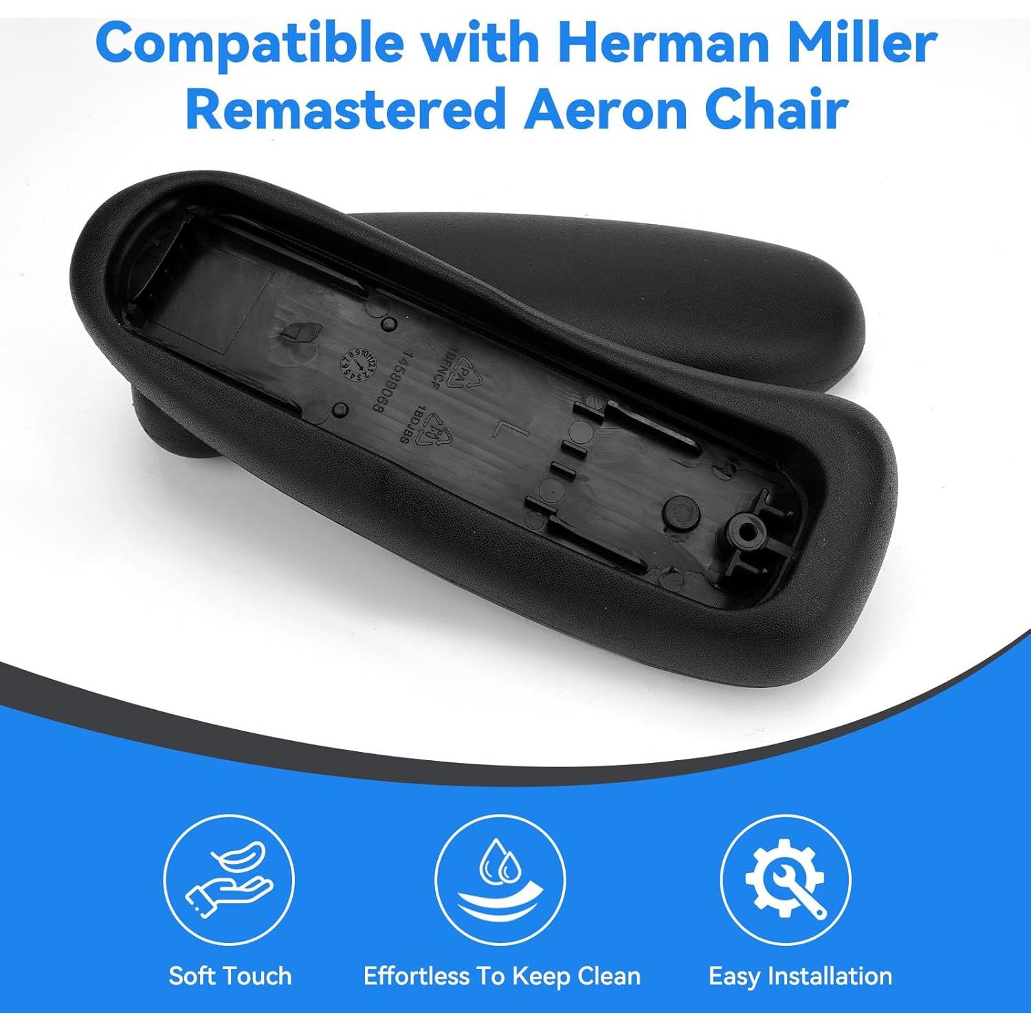 Reemplazo Almohadillas Reposabrazos Herman Miller Aeron Remasterizada - Negro