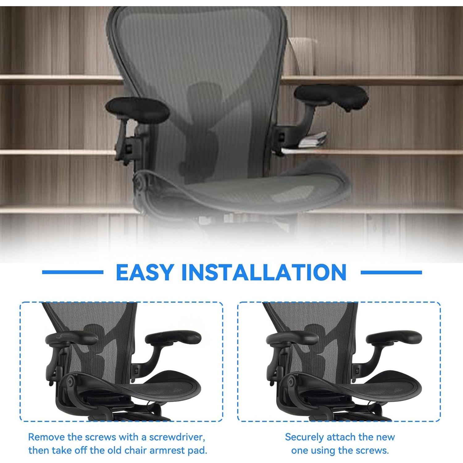 Reemplazo Almohadillas Reposabrazos Herman Miller Aeron Remasterizada - Negro