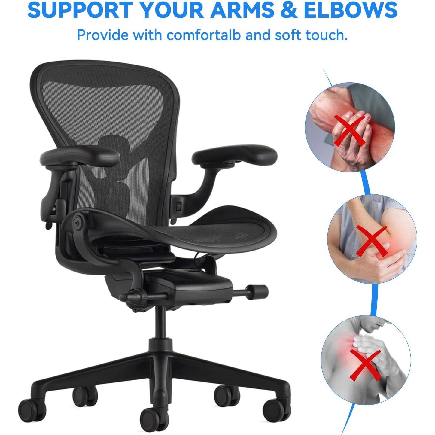 Reemplazo Almohadillas Reposabrazos Herman Miller Aeron Remasterizada - Negro