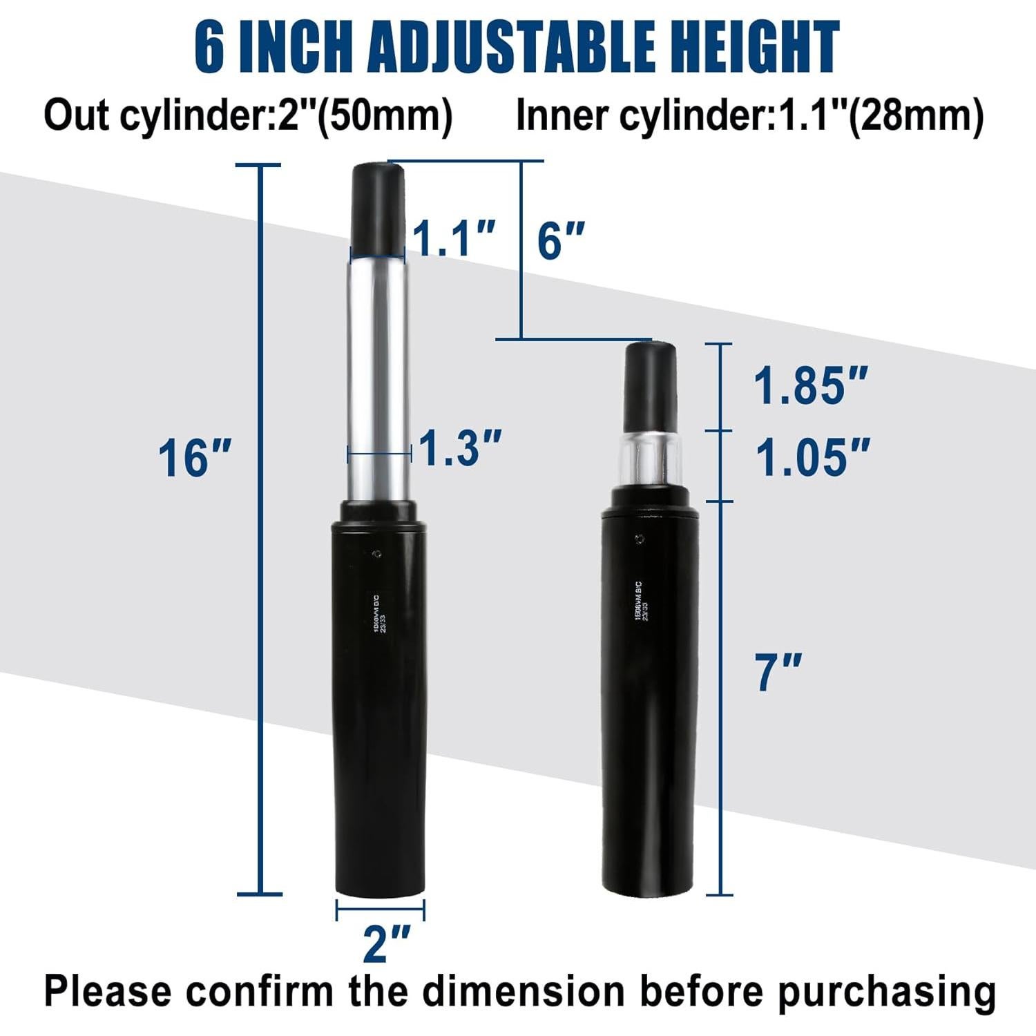Cilindro de Gas Neumático BROODAY para Silla Aeron 15.24cm