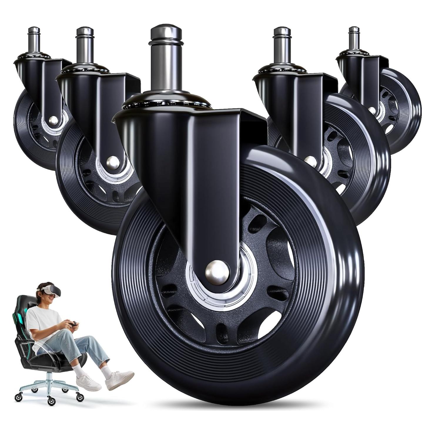 Ruedas de Reemplazo para Sillas de Oficina BuffMod 7.62 cm