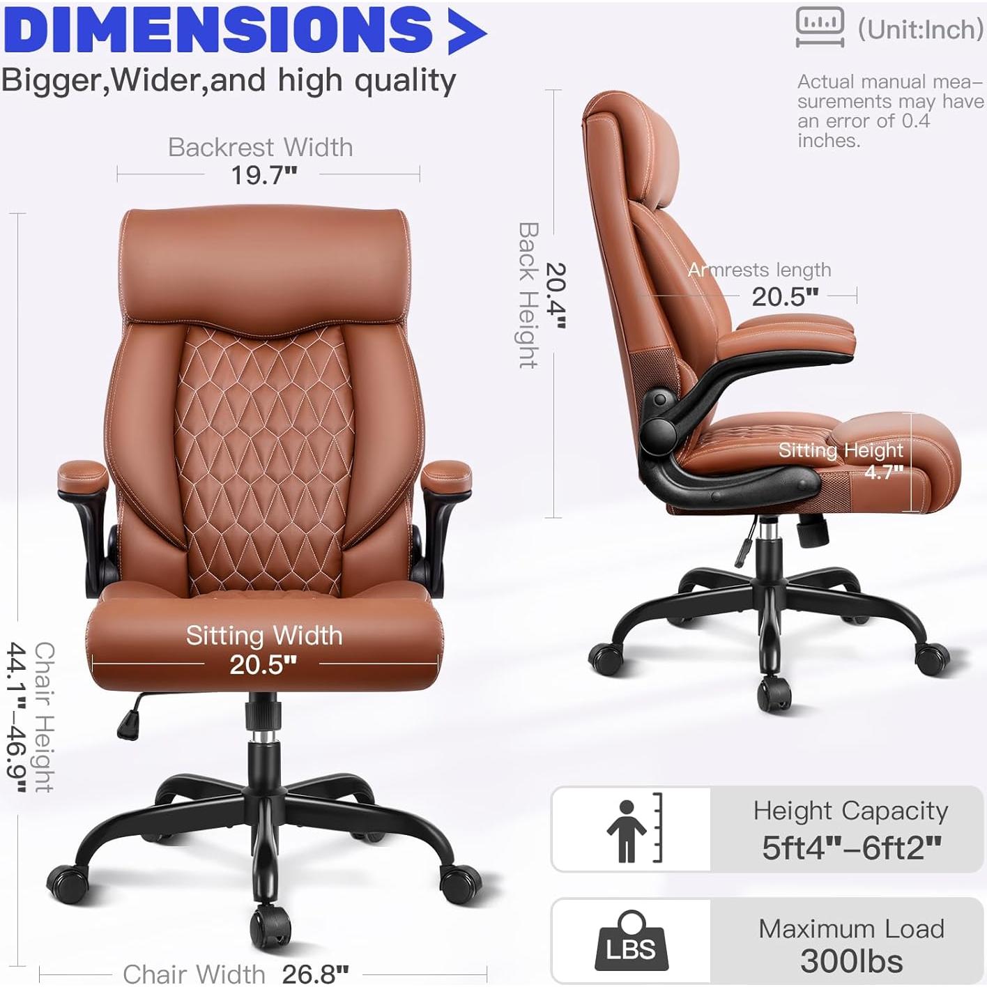 Silla de Oficina Ejecutiva BestGlory con Respaldo Alto y Soporte Lumbar